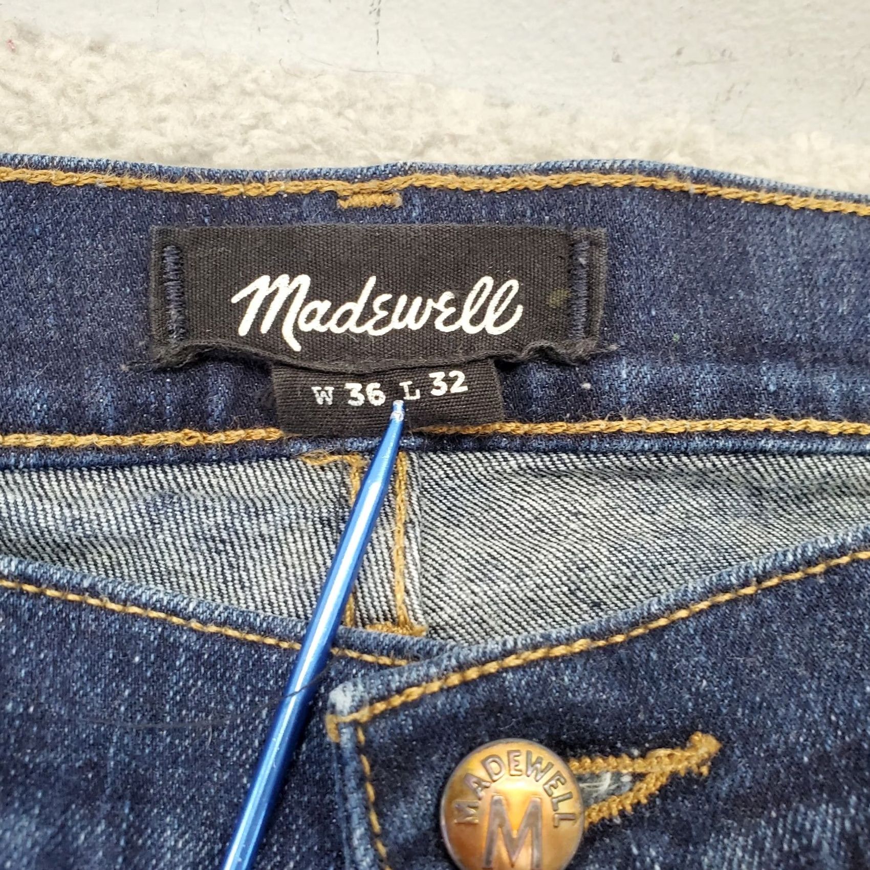 Madewell Madewell Mens Navy Denim Skinny Jeans 36x32 Slim Fit Mid Rise Stretch Size US 36 / EU 52 - 6 Thumbnail