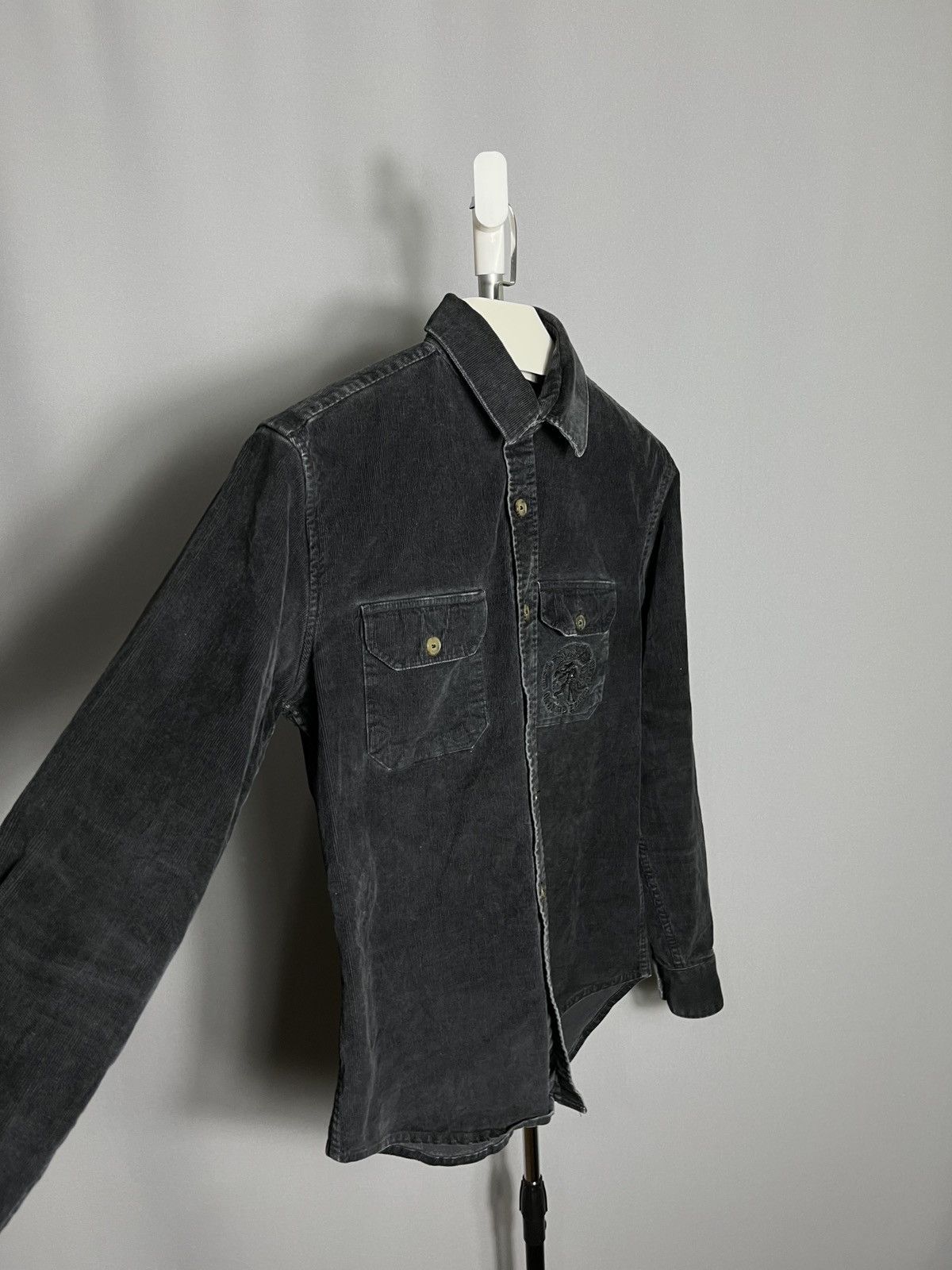 Diesel Diesel Velvet Mens Shirt Dress Button Black Viscose Slim Size US L / EU 52-54 / 3 - 2 Thumbnail