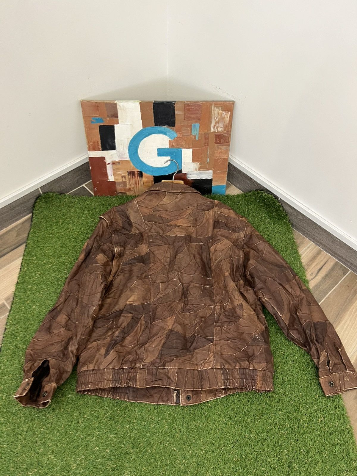 Vintage Y2K Faux Leather Patchwork Jacket like cdg yohji jpg 00s Size US L / EU 52-54 / 3 - 12 Thumbnail