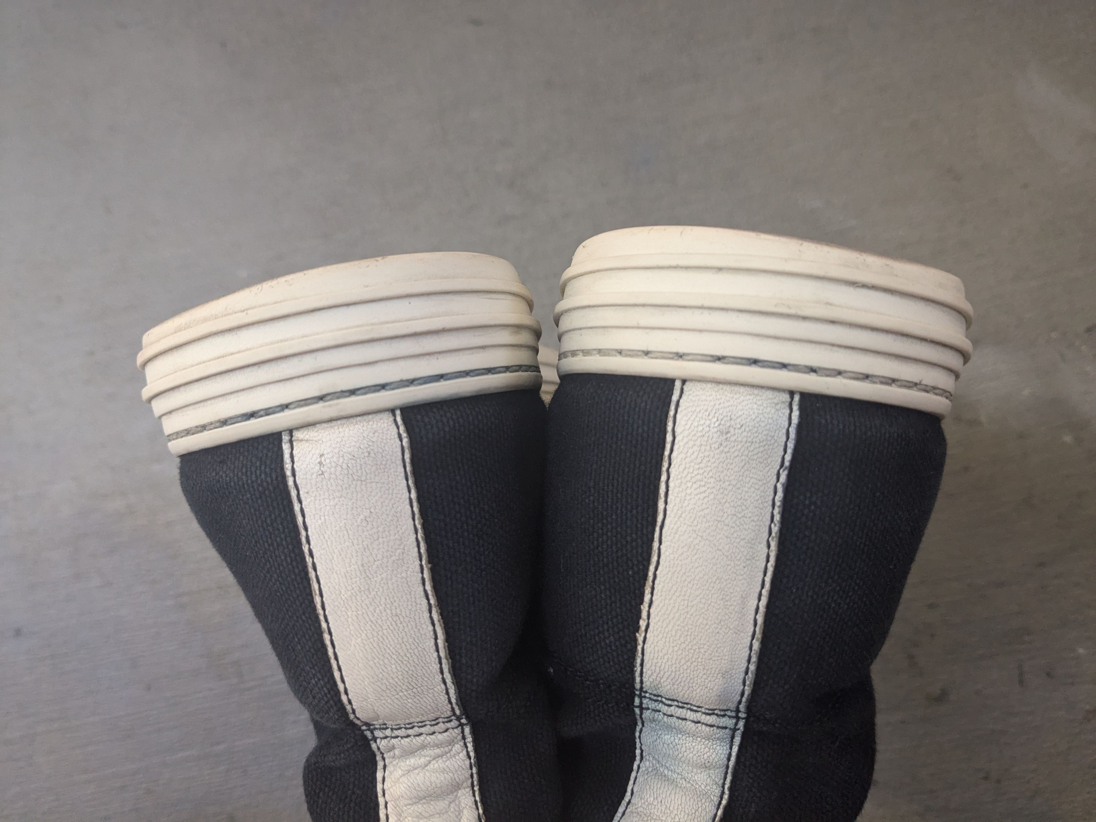 Gucci Gucci Sneakers Navy Blue 9.5 Canvas High Top Leather Size US 9.5 / EU 42-43 - 15 Thumbnail