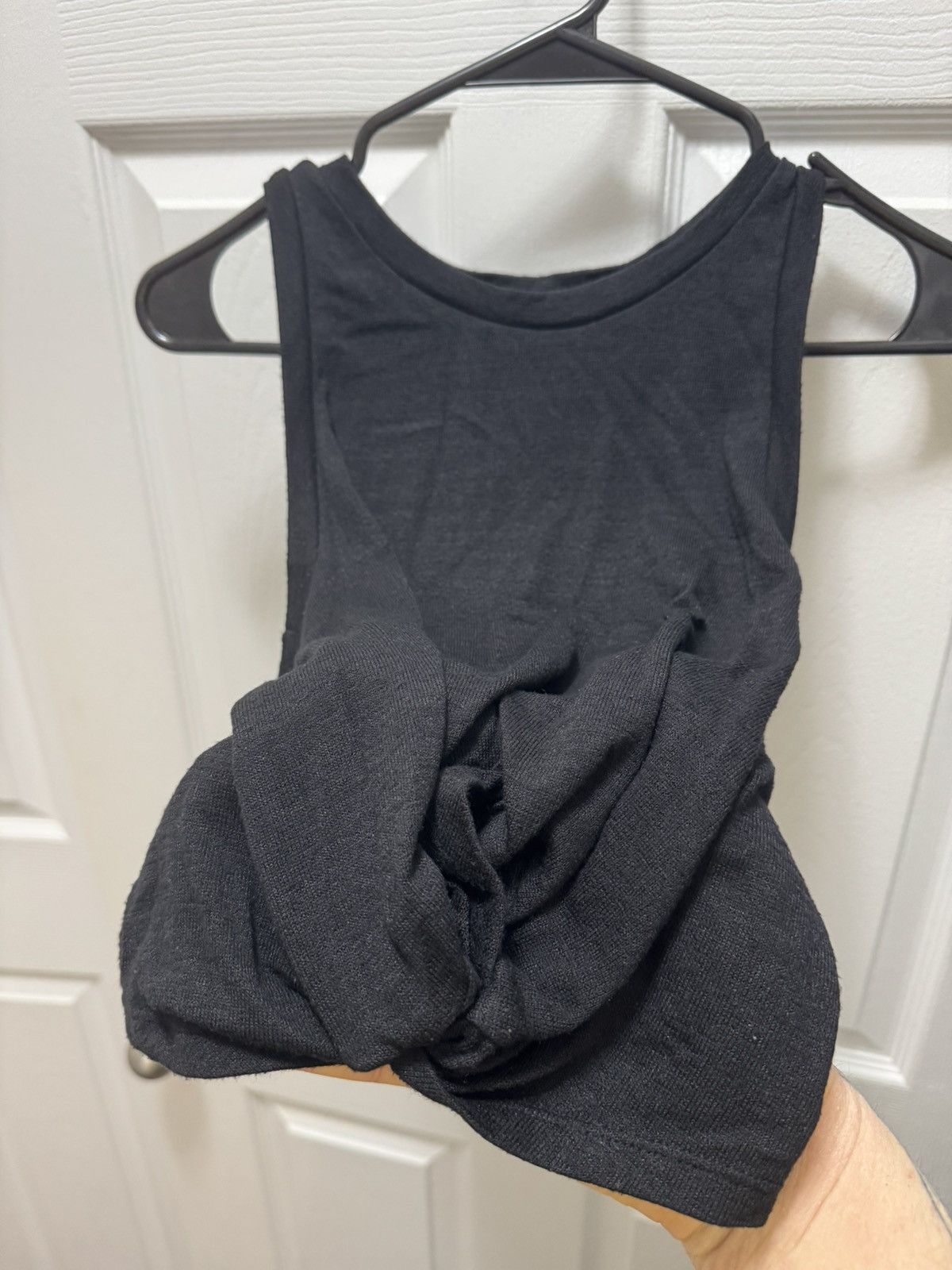 Japanese Brand Wilfred Free Black Avant Garde Knot Tied Crop Top Size US S / EU 44-46 / 1 - 4 Thumbnail