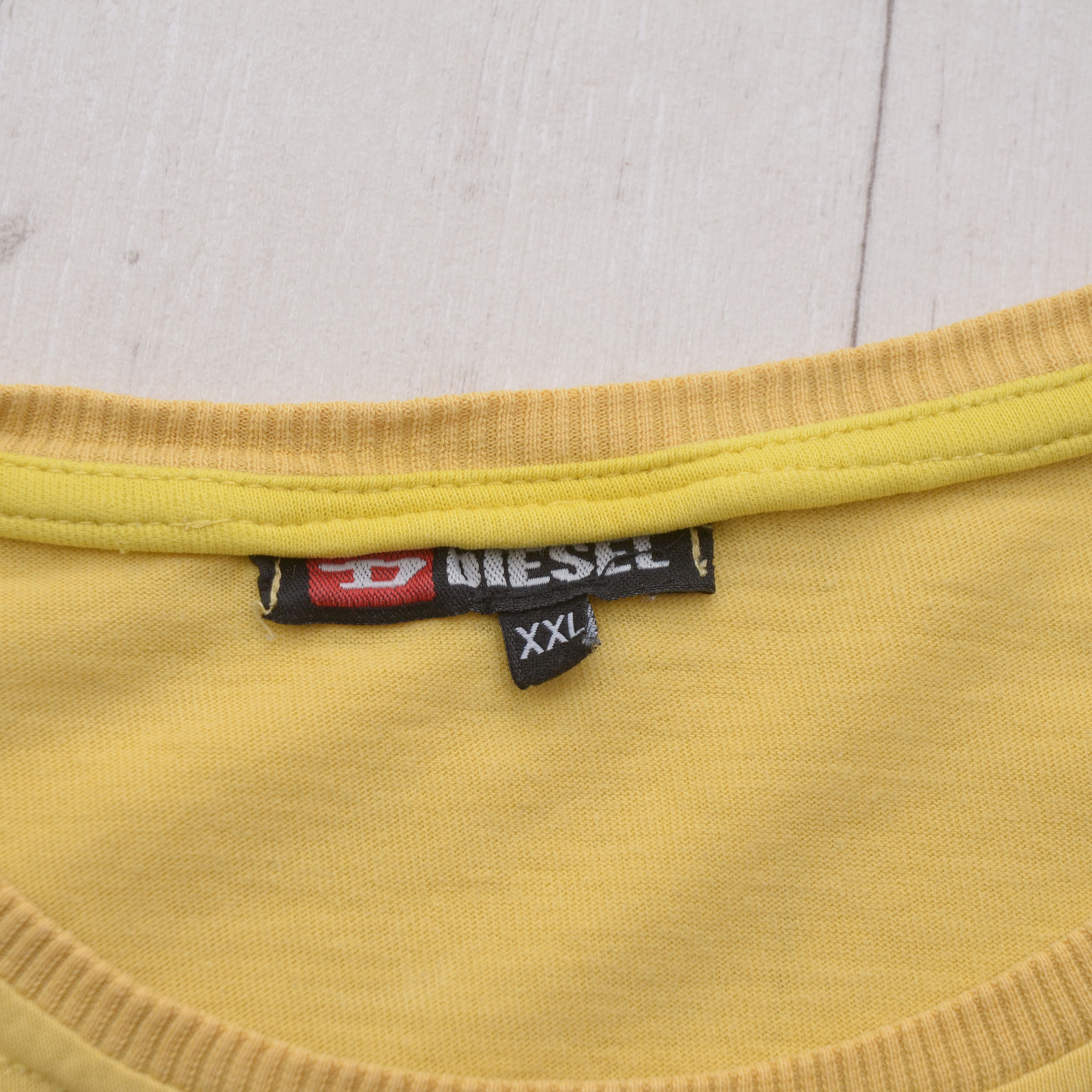 Diesel × Vintage Vintage Diesel Big Logo T-shirt Y2K Faded Tee Yellow Rare Size US XXL / EU 58 / 5 - 8 Thumbnail