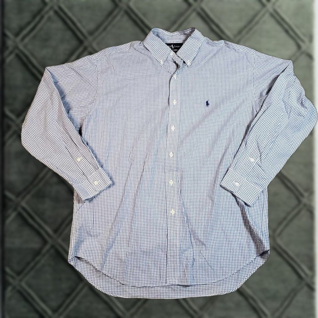 Polo Ralph Lauren Polo Ralph Lauren Blake Men's Button-Up Dress Shirt Large 100% Cotton L Size 42R - 1 Thumbnail