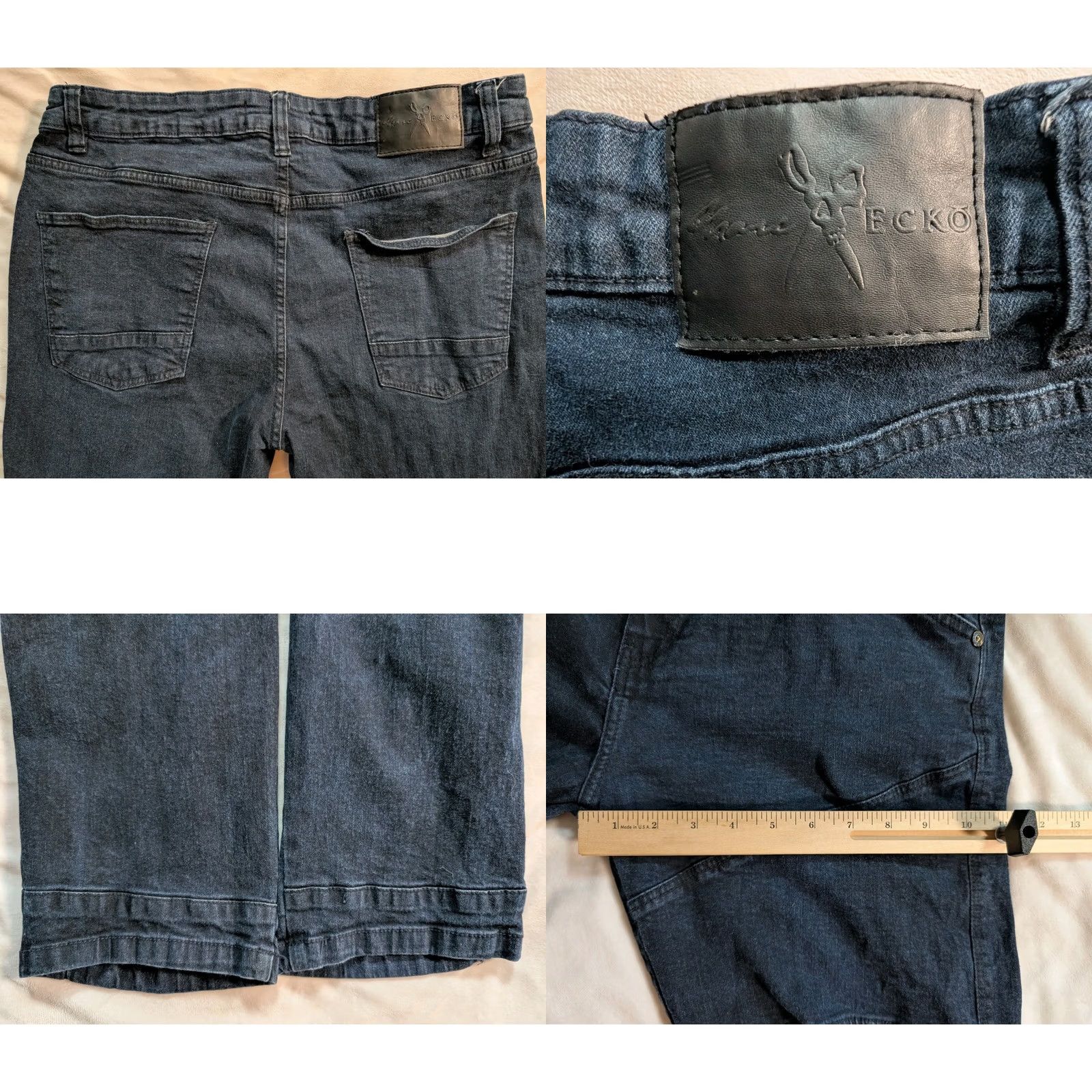 Ecko Unltd. Ecko Unltd. Jeans Slim 5-Pocket Denim Blue Dark Wash Men’s 36x32 Zipper Mid Rise Straight Style 36 32 XS? Size US 36 / EU 52 - 8 Thumbnail