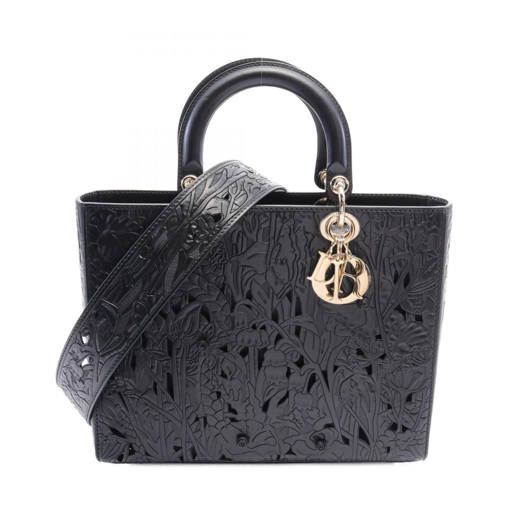 Dior Dior Hand-painted Overlays Large Lady Dior Bag Leather Handbag 20458936 in Great Condition Size ONE SIZE - 1 Thumbnail