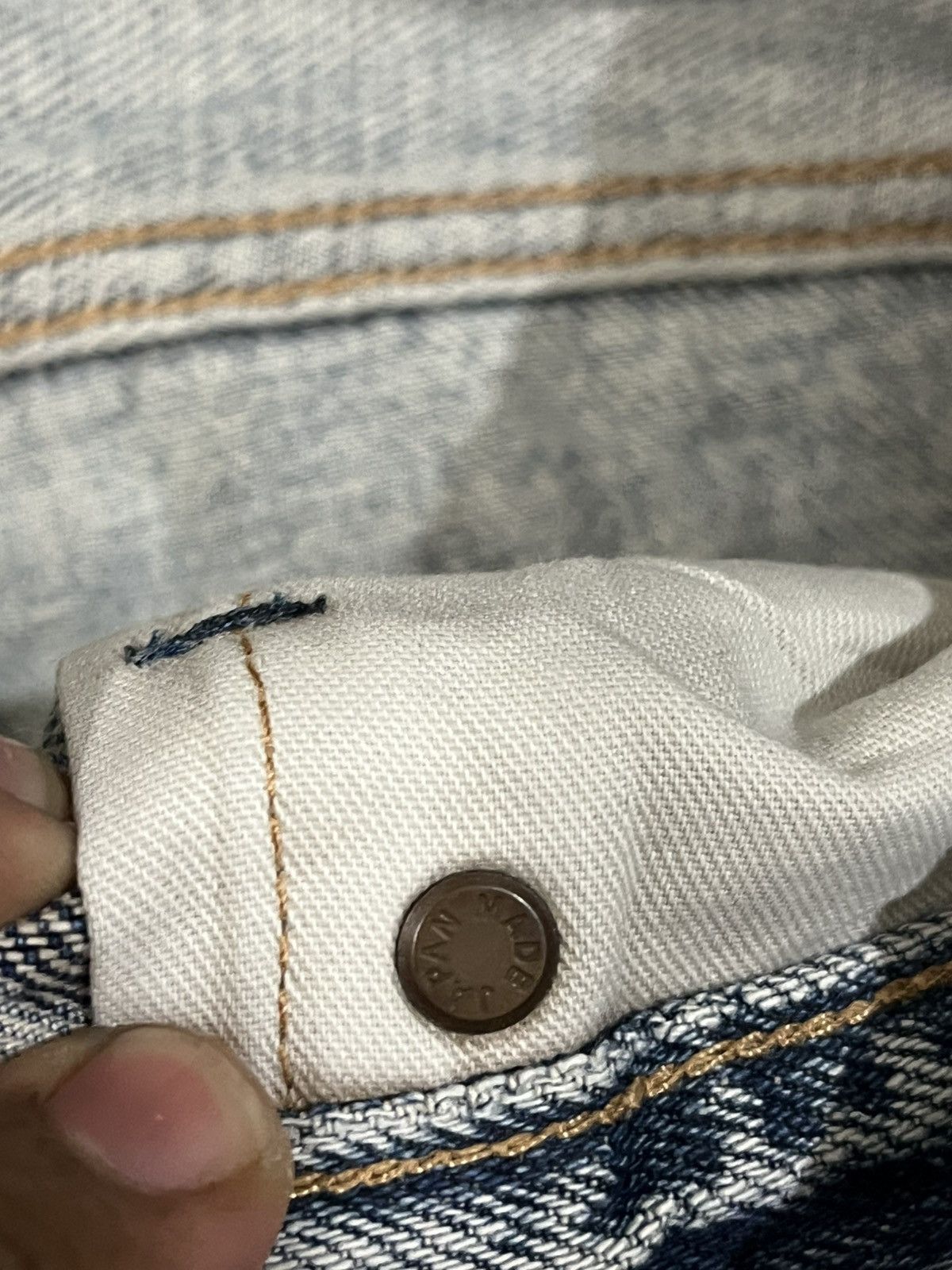 Japanese Brand × Who Decides War Vintage Back NumbeR Selvedge Japan Made Faded Denim Size US 32 / EU 48 - 10 Thumbnail