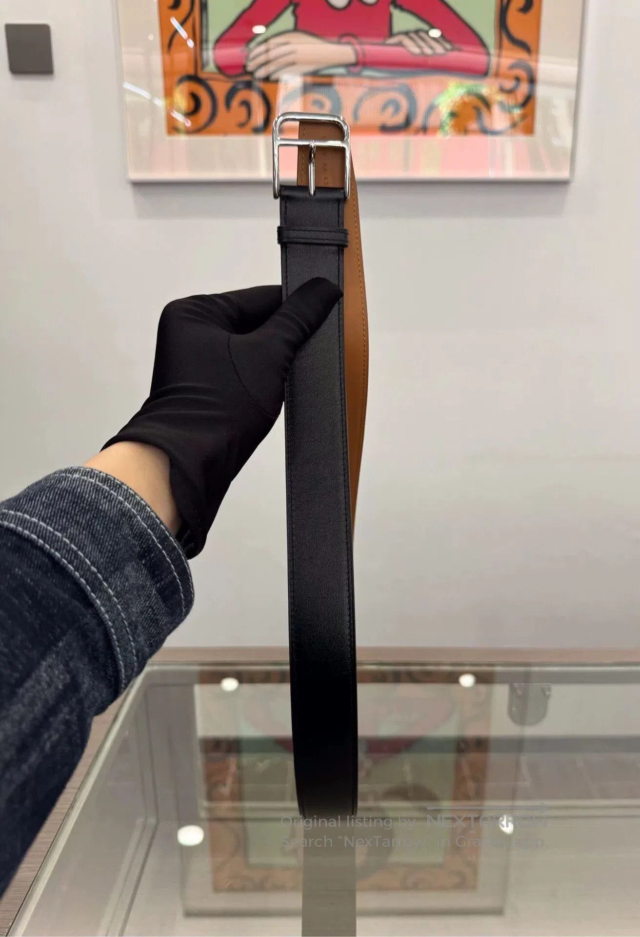 Hermes Hermes Romain 3.5cm Black Belt 90. Size ONE SIZE - 2 Thumbnail