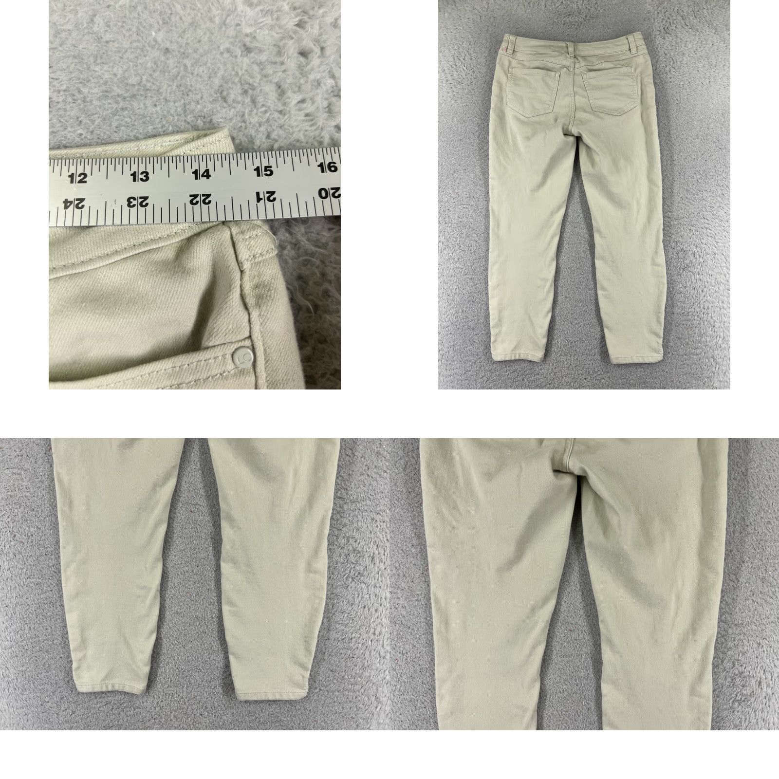 Vintage LC Lauren Conrad Jeans Women 4 Beige Denim Skinny Crop 27x24 Cotton Blend Low Rise 5-Pocket Size 27" / US 4 / IT 40 - 9 Thumbnail