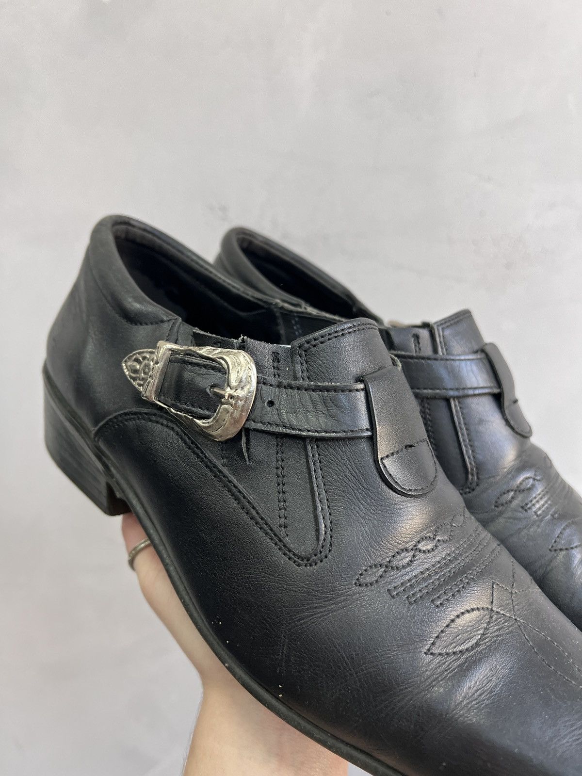 Guidi Guidi style black leather western classic avant garde moto Size US 8 / EU 41 - 2 Thumbnail