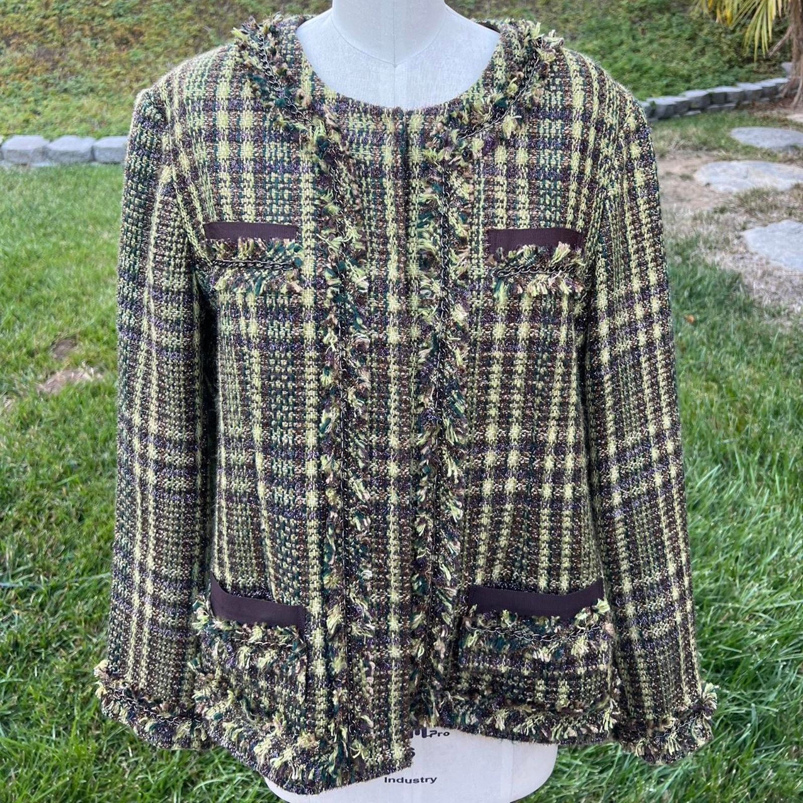 Chicos Chicos Green/Purple Tweed Blazer Size XL / US 12-14 / IT 48-50 - 1 Thumbnail