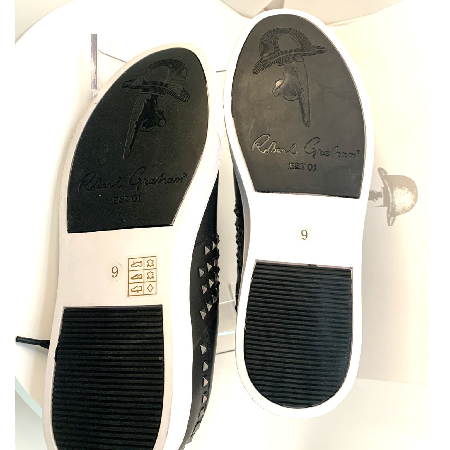 Robert Graham Robert Graham Studded Black Leather Sneakers | Sz 9 | NIB Size US 9 / EU 42 - 11 Thumbnail