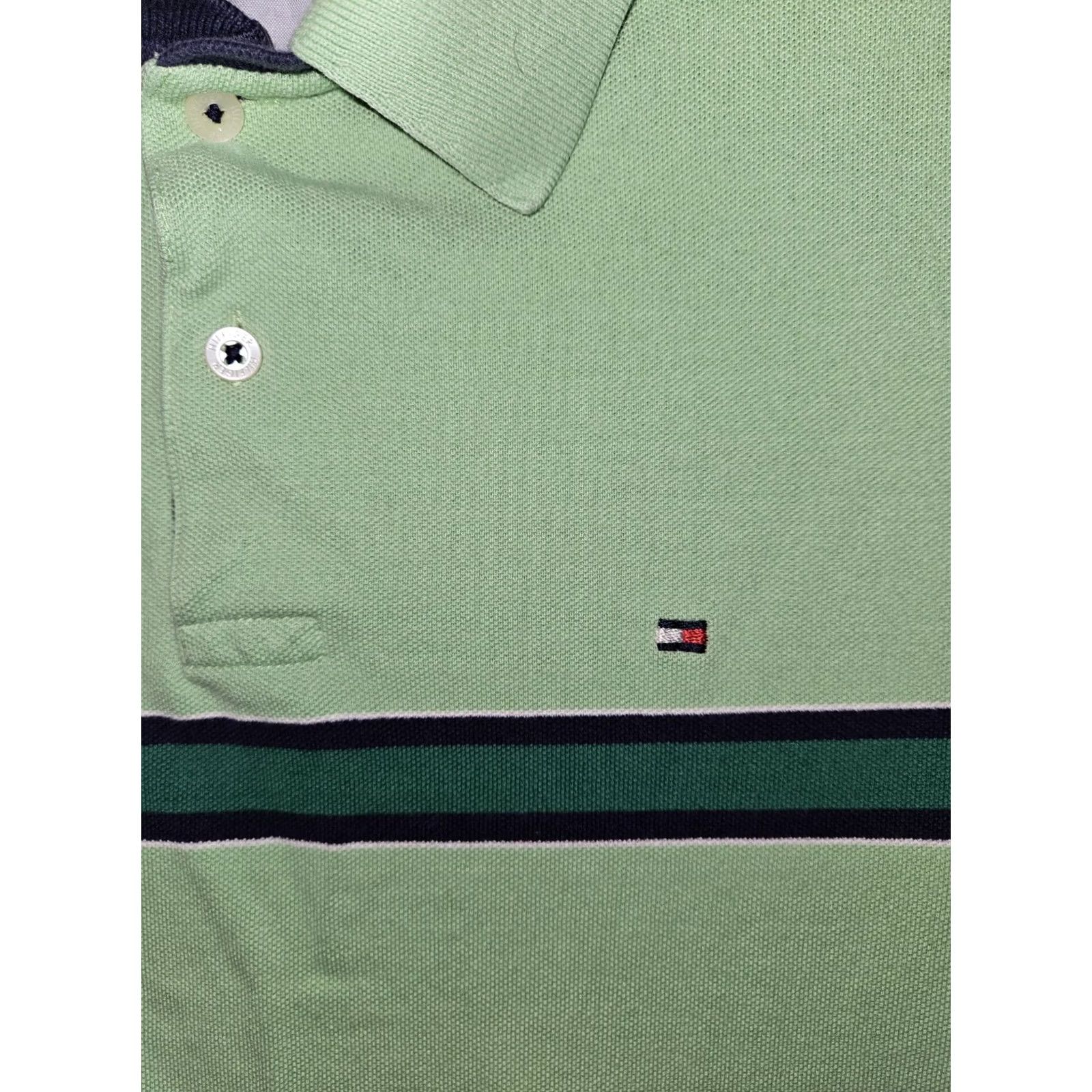 Tommy Hilfiger VINTAGE Tommy Hilfiger Polo Shirt Men's Medium Green Short Sleeve Y2K Size US M / EU 48-50 / 2 - 5 Thumbnail