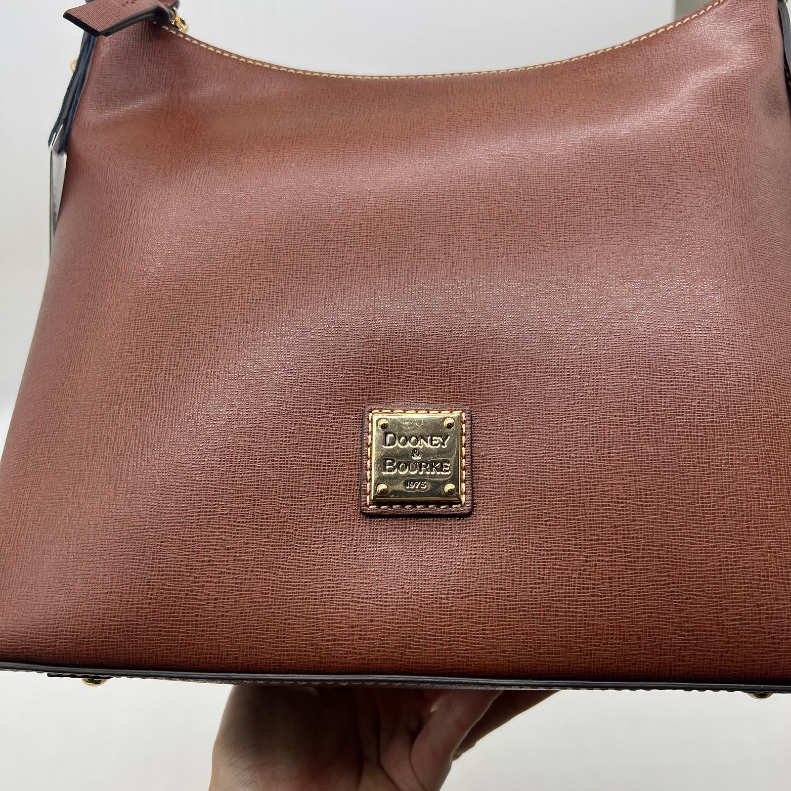 Dooney & Bourke Dooney & Bourke Saffiano Leather Hobo Handbags Amber Brown Size ONE SIZE - 6 Thumbnail