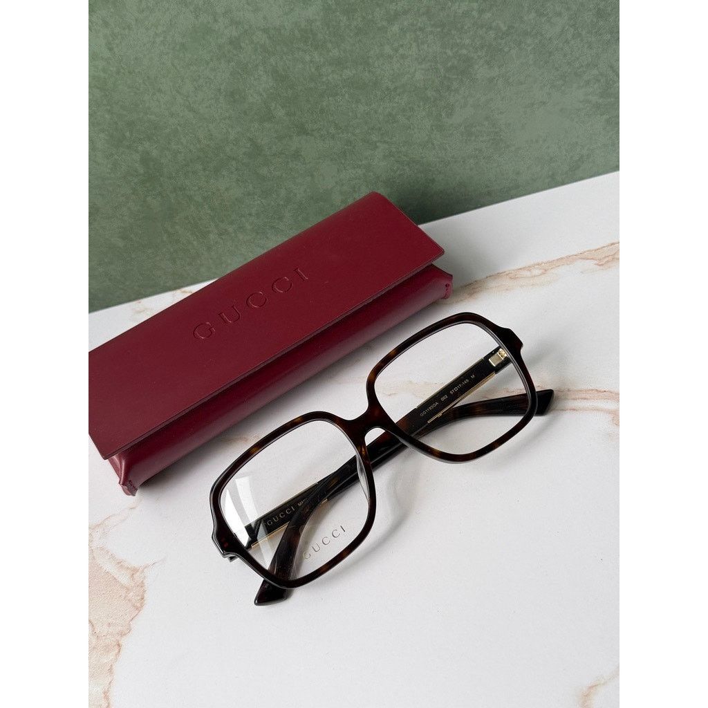 Gucci NEW Gucci GG1193OA Havana Brown Gold Logo Eyeglasses Frames Size ONE SIZE - 3 Thumbnail
