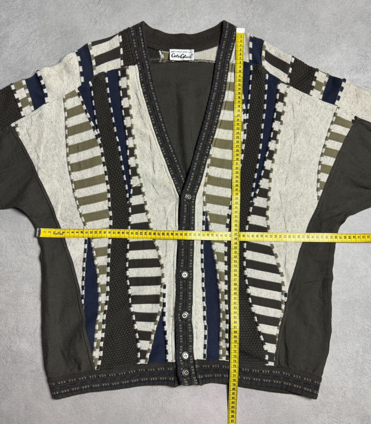 Carlo Colucci Carlo Colucci Vintage Cotton Acrylic V-Neck Knit Cardigan Size US XXL / EU 58 / 5 - 16 Thumbnail