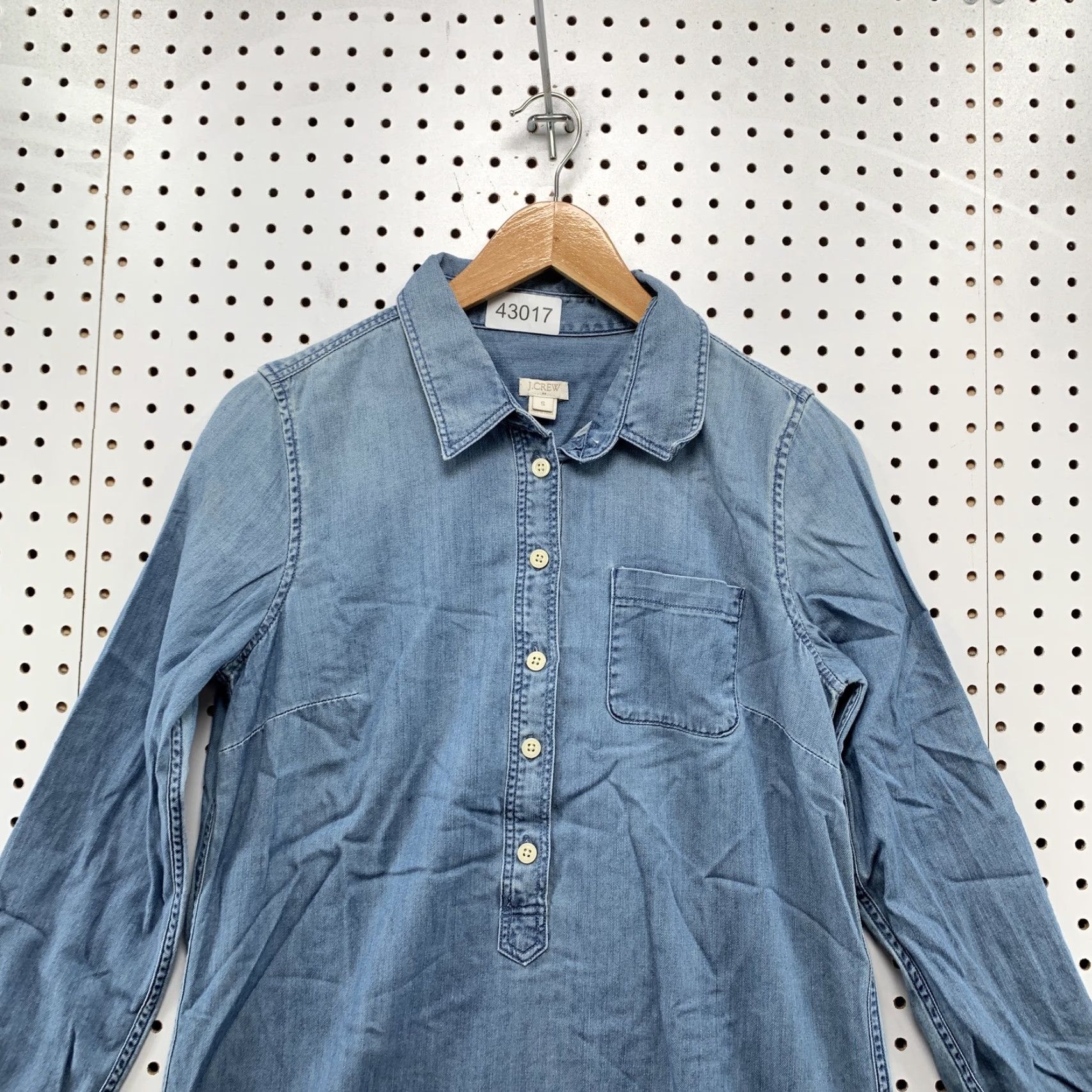 J.Crew JCREW Denim Shirt Dress Womens Small Blue Long Sleeve Button Up Collared Size S / US 4 / IT 40 - 2 Thumbnail