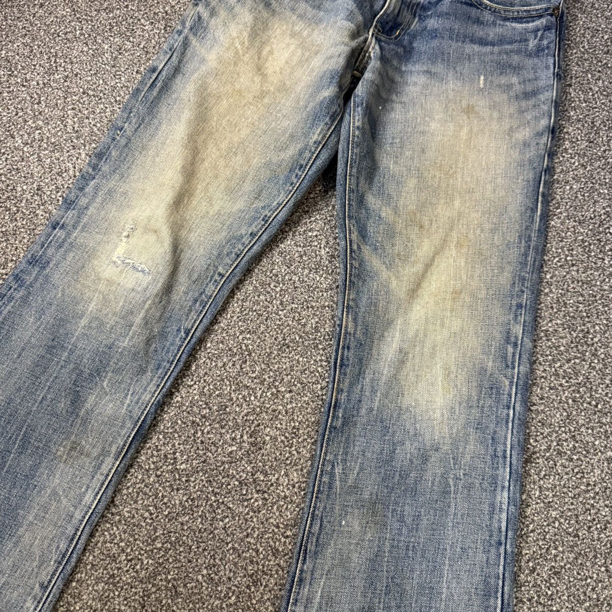 Seditionaries 🔥🔥 Distressed 2009 Gap Slim Fit Boot Thrashed Denim Size US 30 / EU 46 - 4 Thumbnail