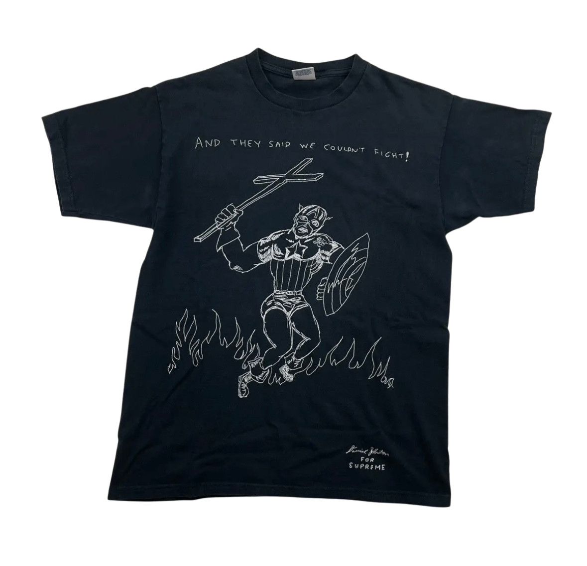 Supreme Supreme Daniel Johnston Eternal Fight Tee FW12 Navy Medium Size US M / EU 48-50 / 2 - 1 Thumbnail