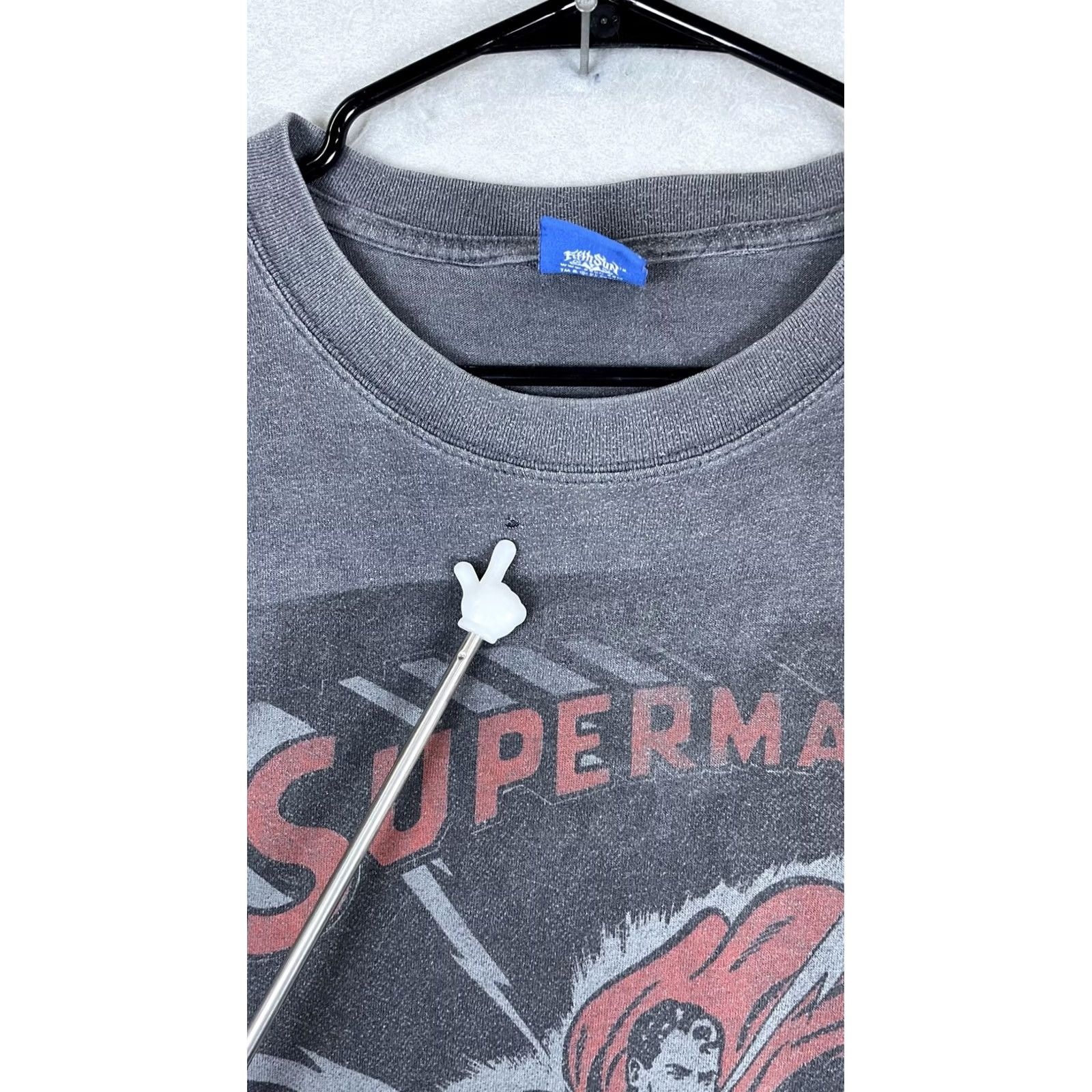Logo 7 Superman Shirt Mens 2XL Gray Flying Comic Graphic Logo Tee T-Shirt Superhero Size US XXL / EU 58 / 5 - 3 Thumbnail