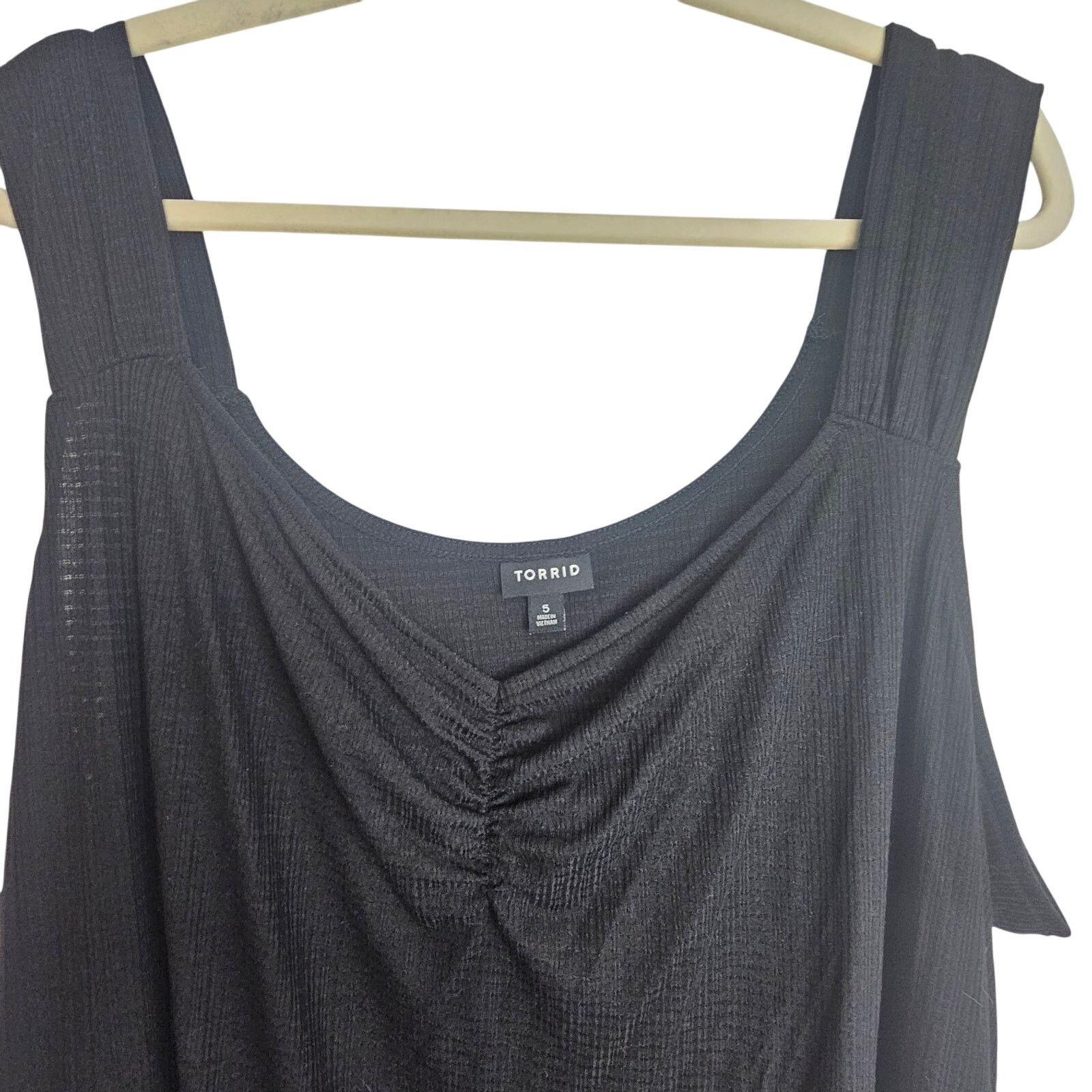Corridor Torrid Tank 5X Black Ruched Classic Minimalist Stretch Size 4XL / US 24-26 - 2 Thumbnail