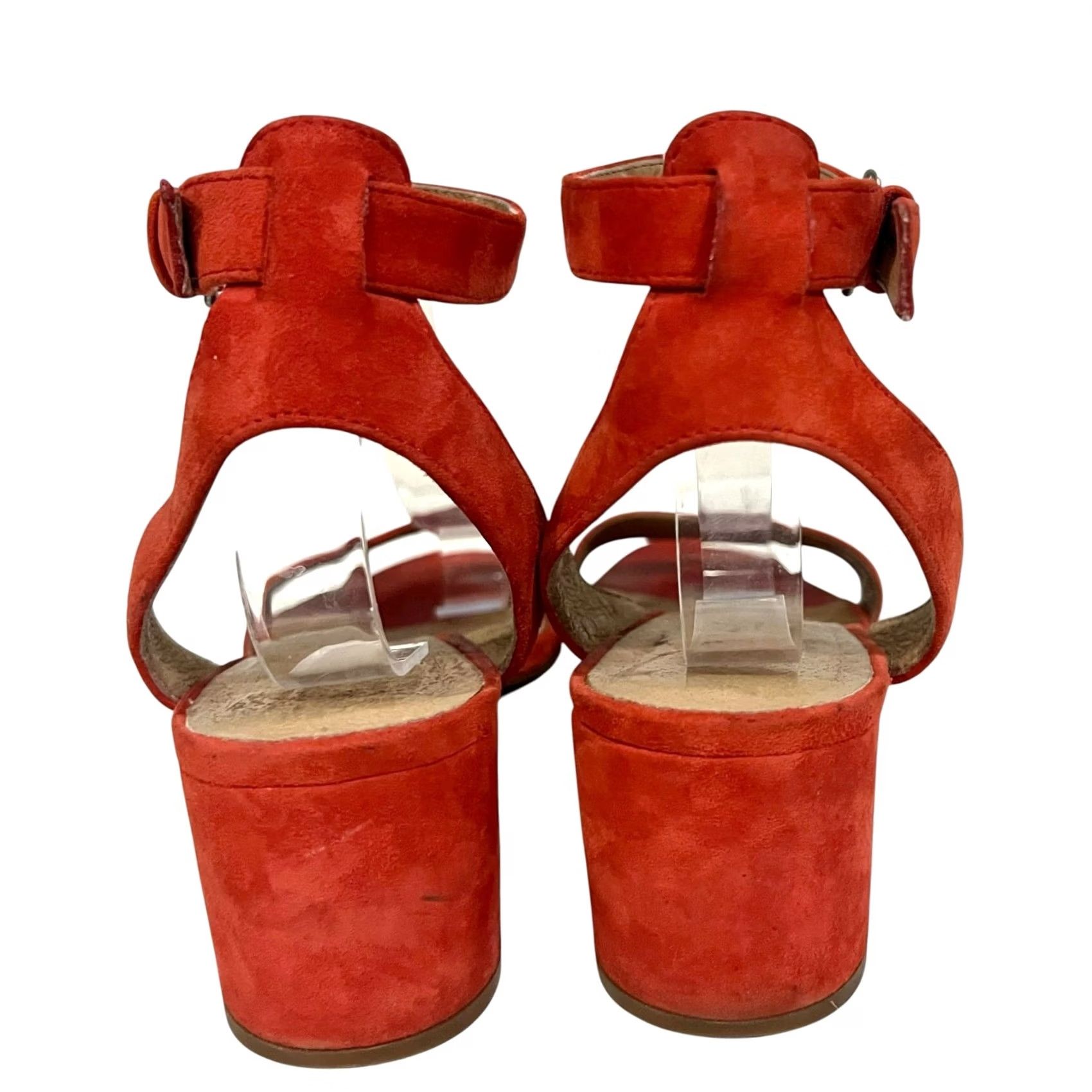 Madewell Madewell Heels Sandal Womens 8.5 Red Suede Block Heel Ankle Strap Size US 9 / IT 39 - 7 Thumbnail