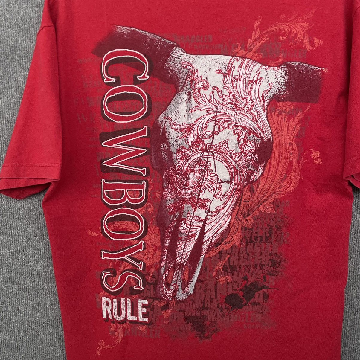 Native × Vintage × Wrangler Vintage Y2K Wrangler Cowboys Rule Native Motive Backhit Tee Size US L / EU 52-54 / 3 - 2 Thumbnail