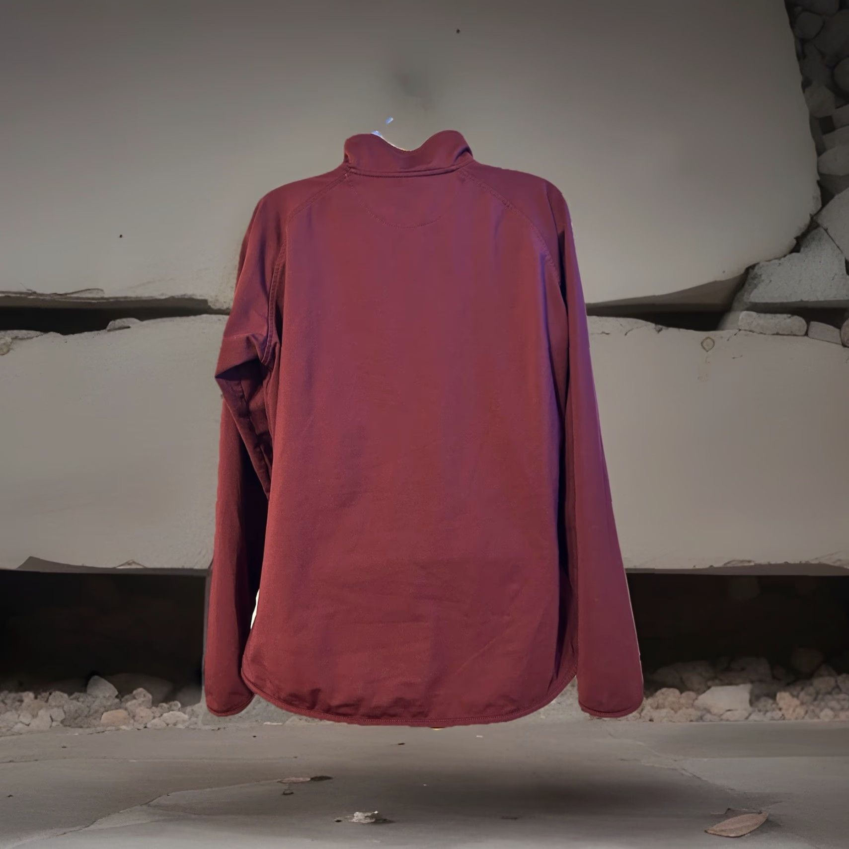 Port & Company Gannon University 1/4 Zip Pullover Women Large Maroon Mock Neck Thumb Holes Nike Shirt Size L / US 10 / IT 46 - 5 Thumbnail