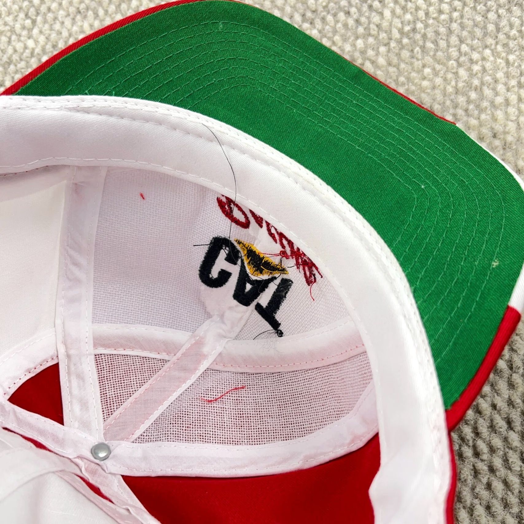 Caterpillar VINTAGE CAT Racing Hat Cap Snapback Red White Big Logo Size ONE SIZE - 7 Thumbnail