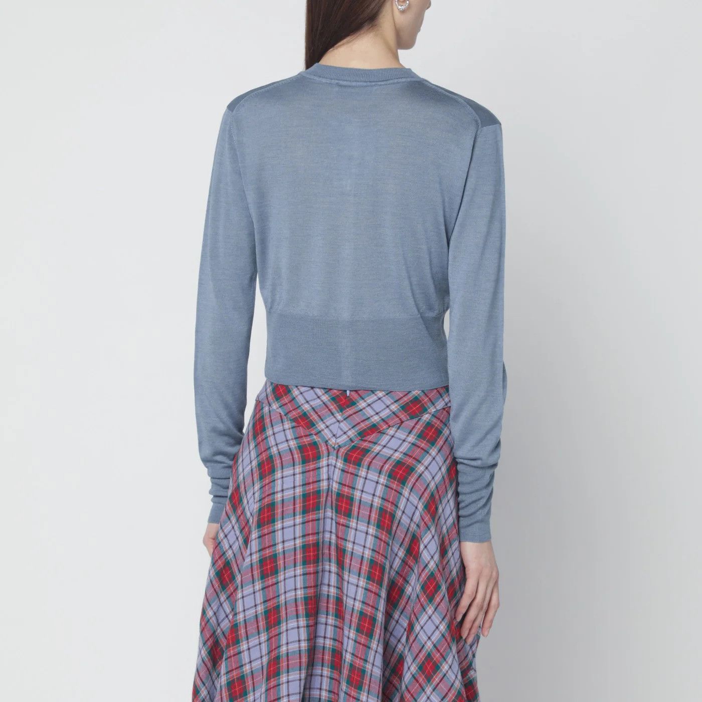 Vivienne Westwood o1d2blof0526 Wool And Silk Cardigan in Blue Size M / US 6-8 / IT 42-44 - 3 Thumbnail