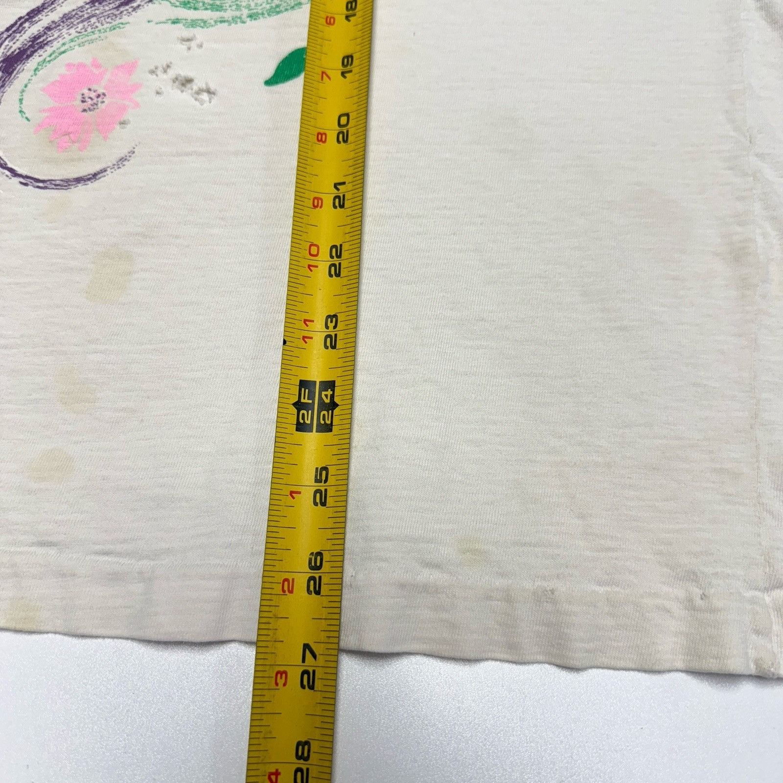 Vintage Vintage 90s Flower Art T Shirt White Single Stitch Size L Size US L / EU 52-54 / 3 - 17 Thumbnail