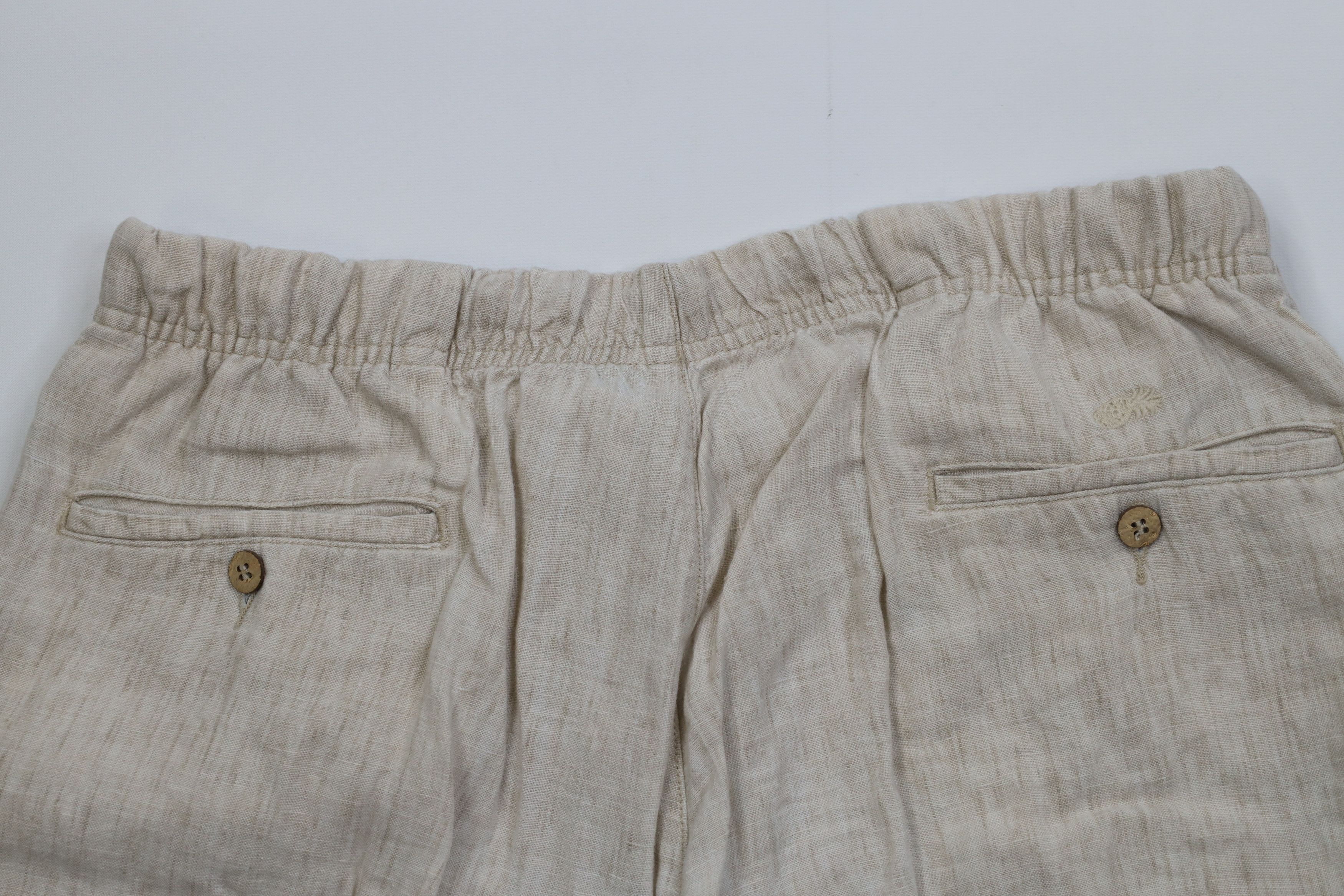 Vintage Vintage 90s Streetwear Linen Cargo Shorts Oatmeal Brown Size US 34 / EU 50 - 12 Thumbnail