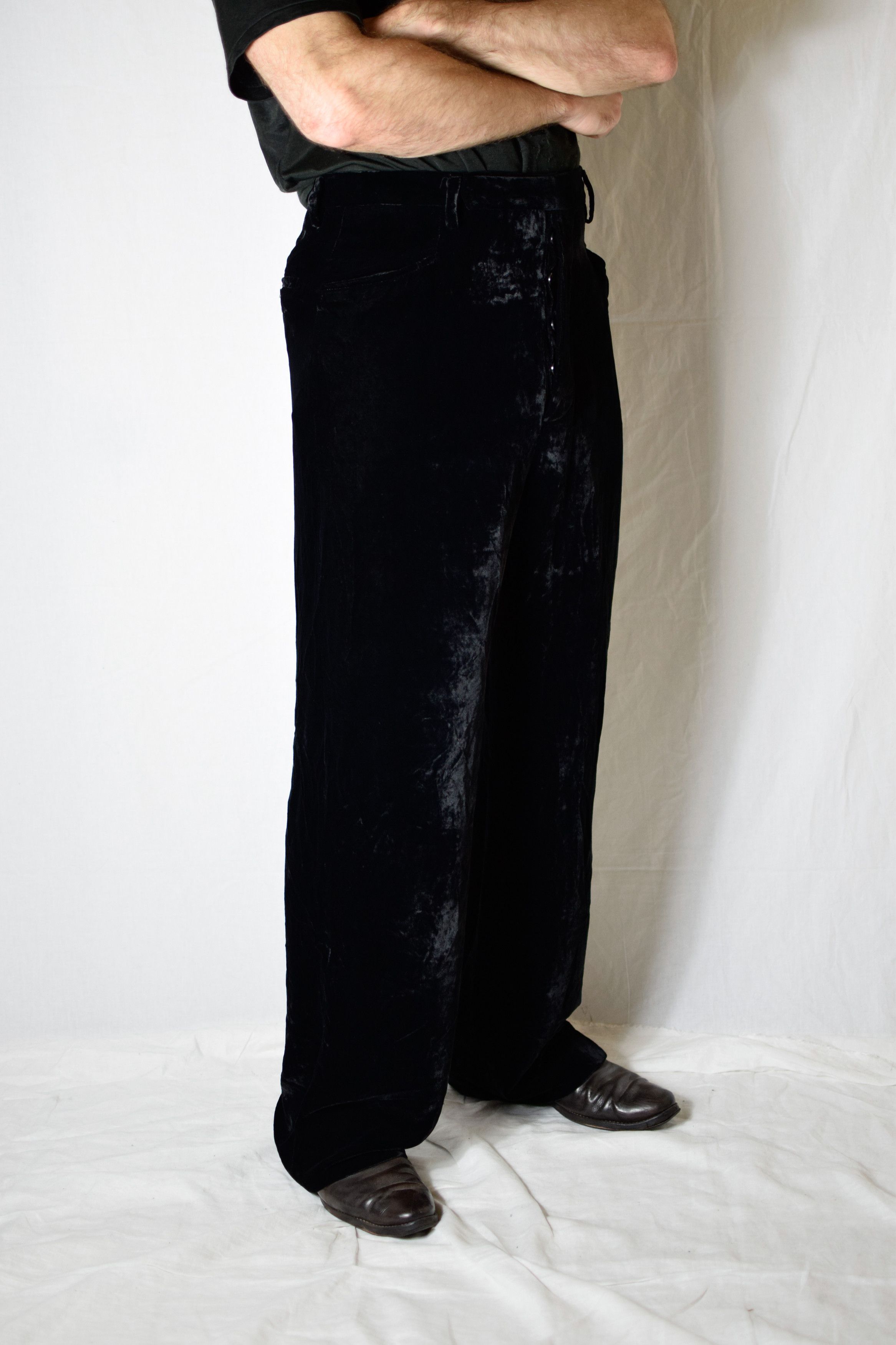 Rick Owens Rick Owens AW17 Velvet Wide Pants - RU178368-NV Size US 32 / EU 48 - 5 Thumbnail
