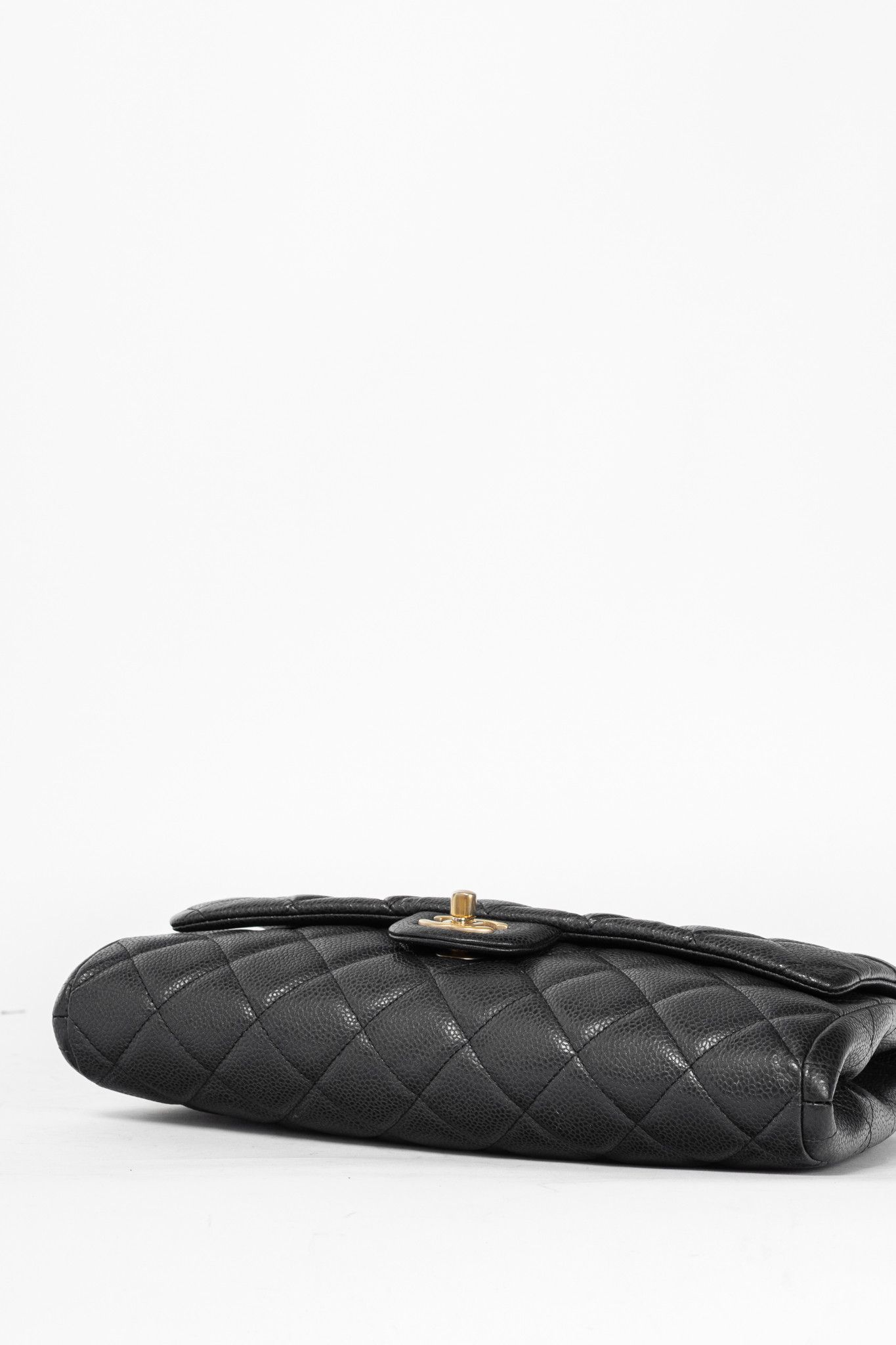 Chanel Chanel Anthracite Caviar-Leather Quilted Chain Flap Clutch Size ONE SIZE - 5 Thumbnail