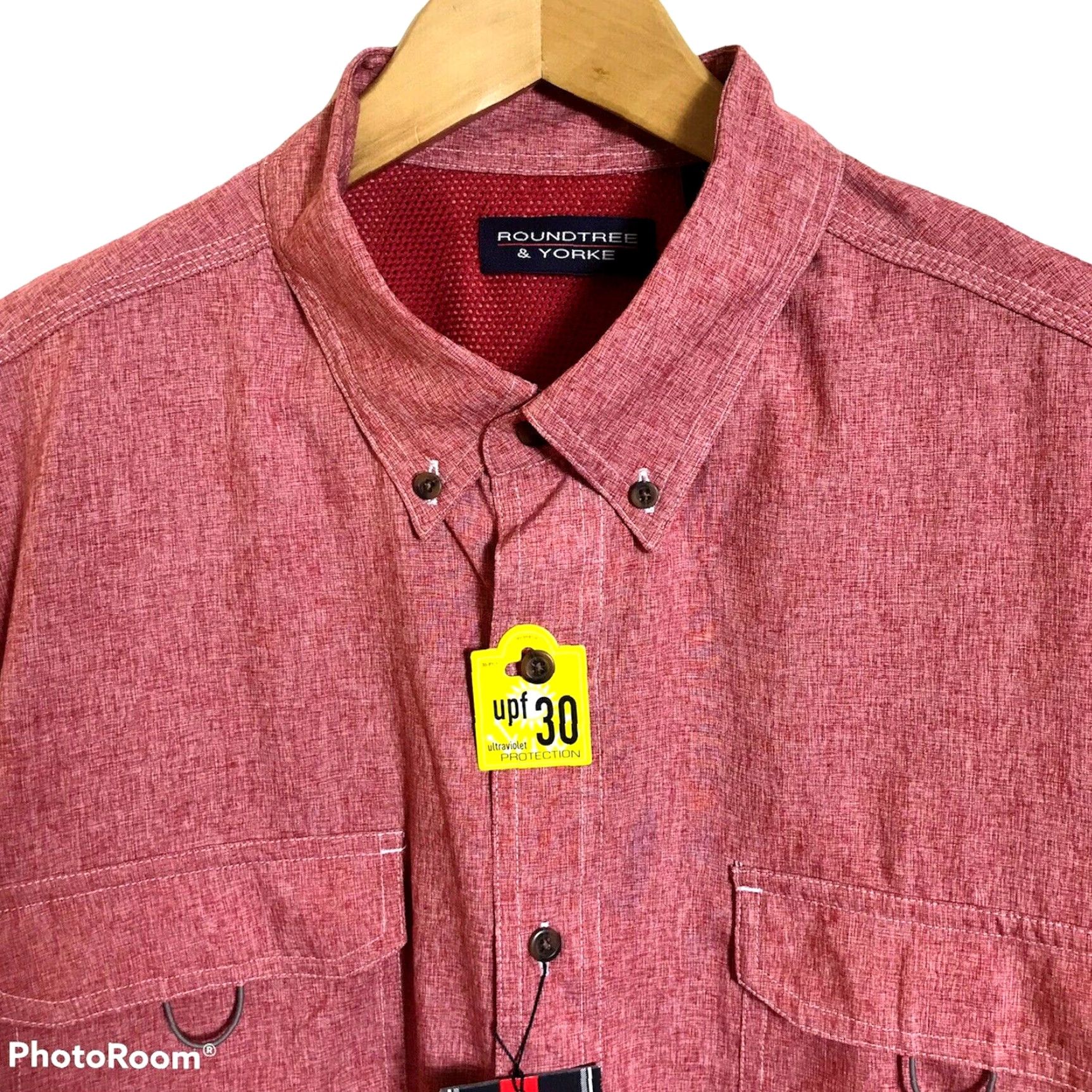Roundtree & Yorke Roundtree Yorke Shirt Mens Large Performance Vented Fishing Wicking UPF 30 9 Size US L / EU 52-54 / 3 - 2 Thumbnail