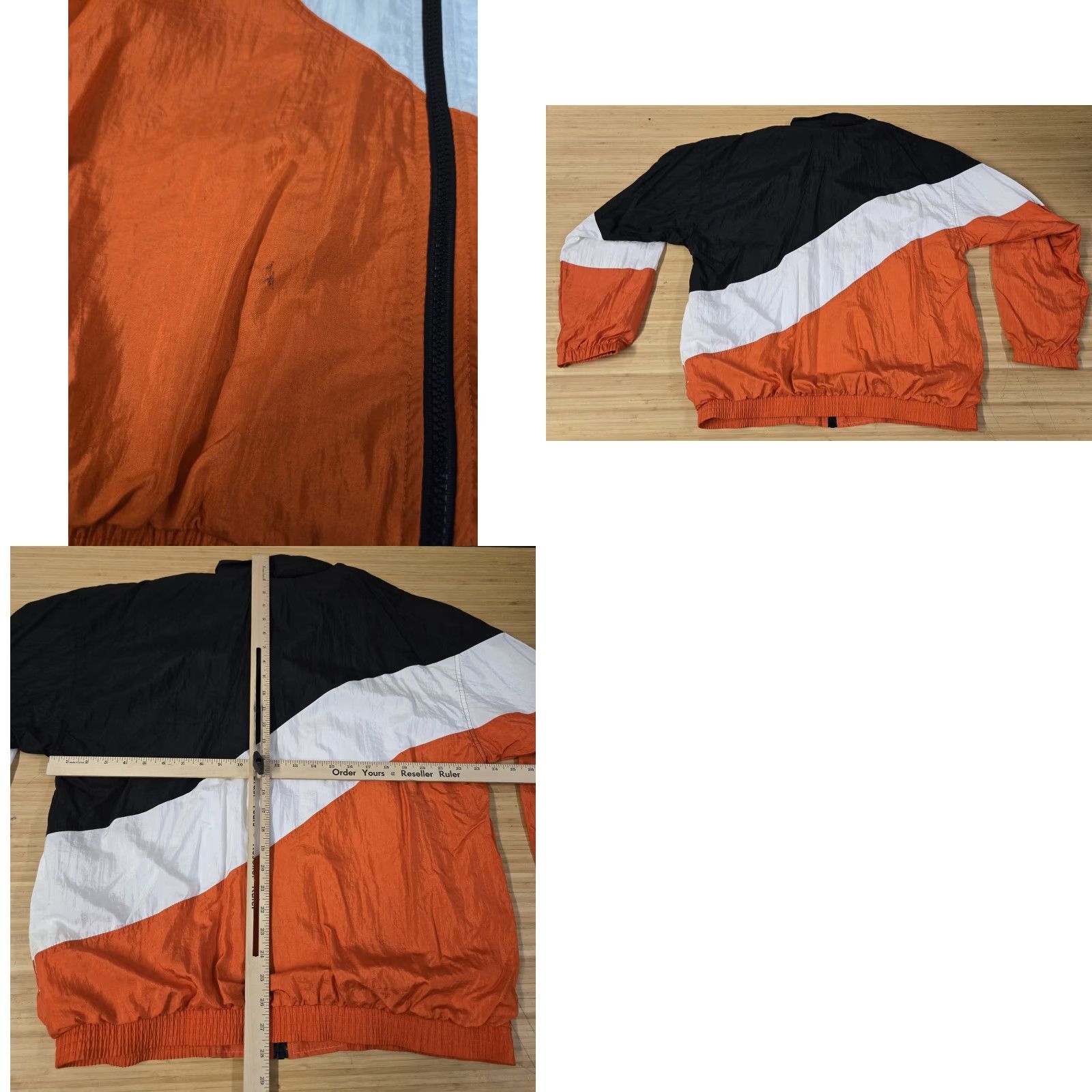 Harley Davidson VINTAGE Harley-Davidson Jacket Mens Large Nylon Texas Bedford 90s Windbreaker Black Orange White Zip Embroidered Logo Zipper Full Zip Lined Size US L / EU 52-54 / 3 - 8 Thumbnail