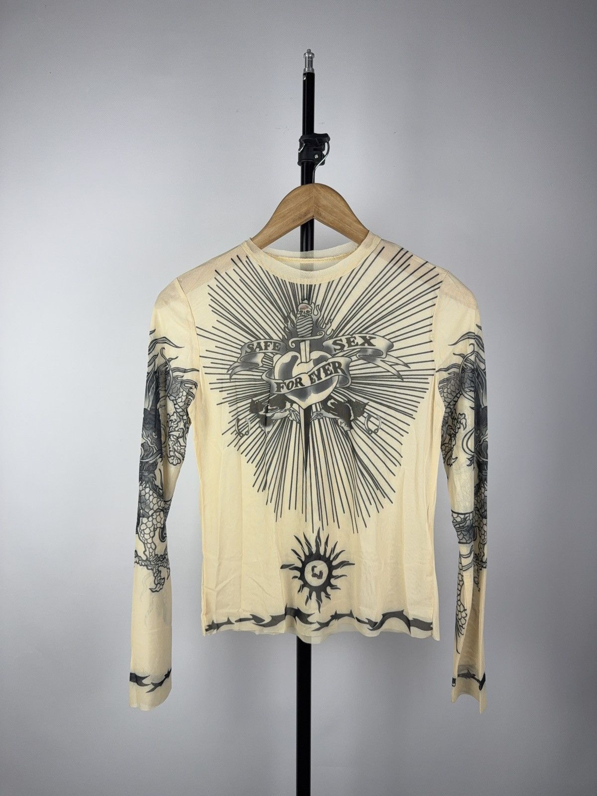 Designer × Japanese Brand STYLE ❗️Save The Queen Jean Paul Gaultier Mesh Top Blouses Size L / US 10 / IT 46 - 1 Thumbnail