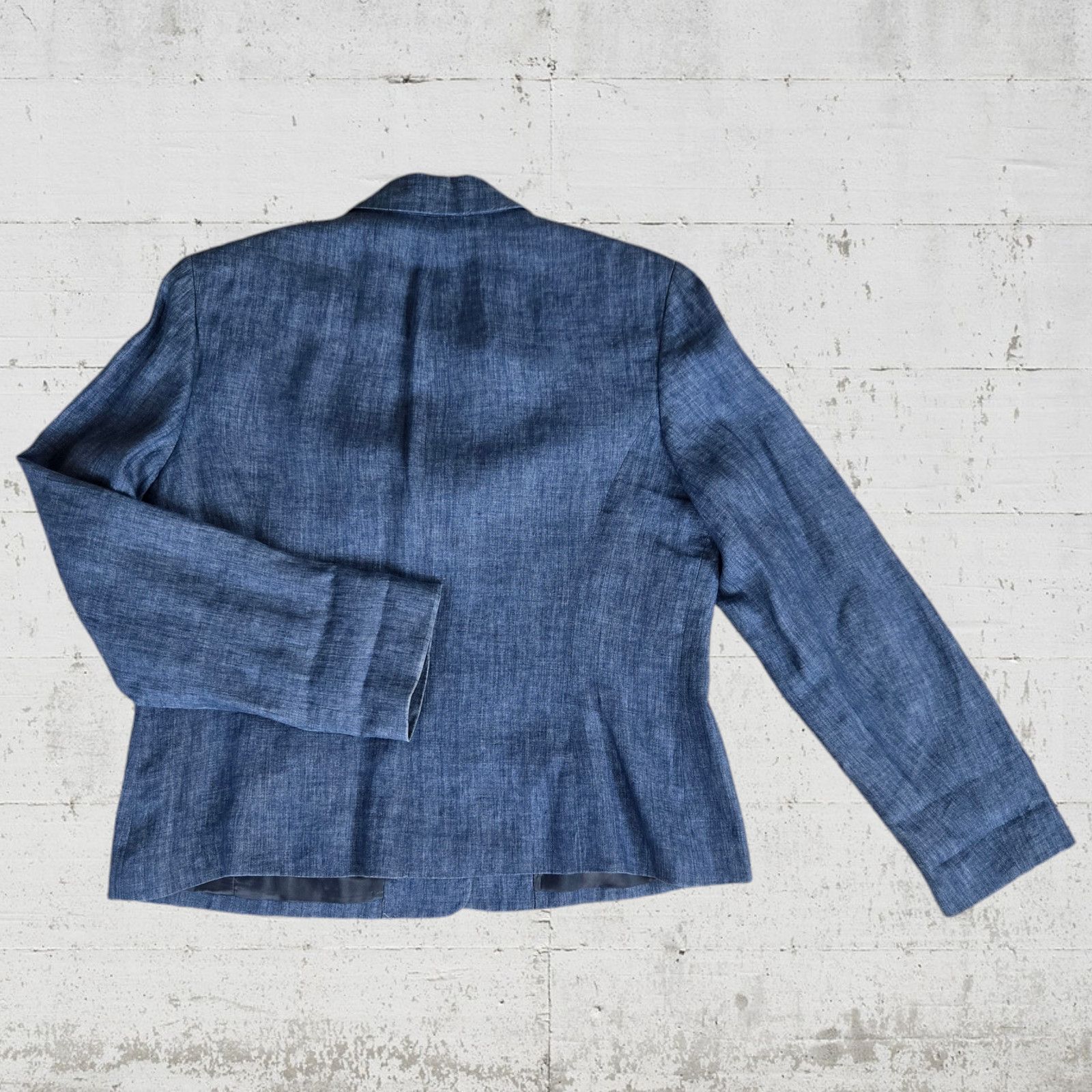 Jones New York Vintage Dark Chambray Linen Blazer Size 14P Size XL / US 12-14 / IT 48-50 - 10 Thumbnail