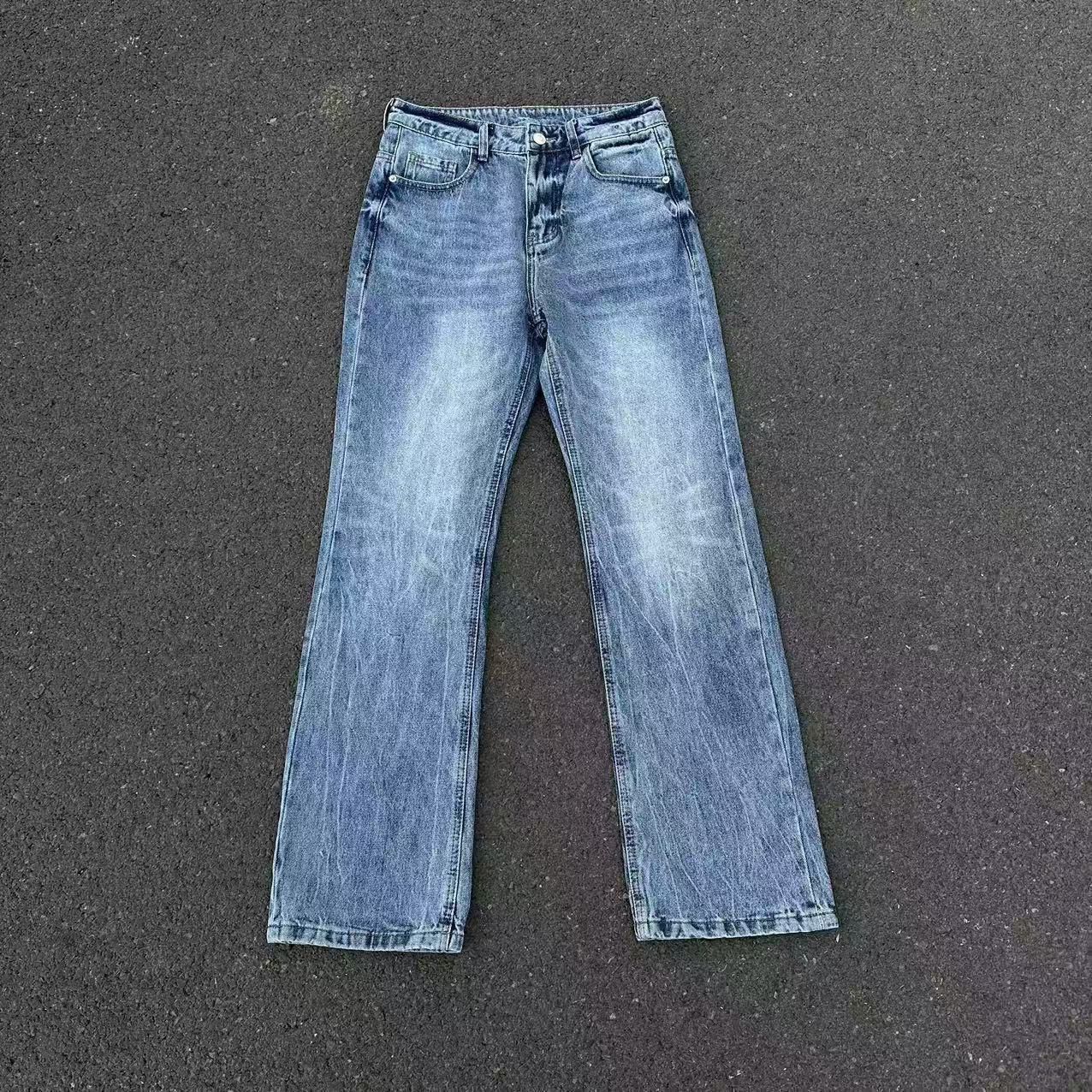 Japanese Brand × Jean Heavy duty washed straight leg micro flare jeans Size US 30 / EU 46 - 5 Thumbnail