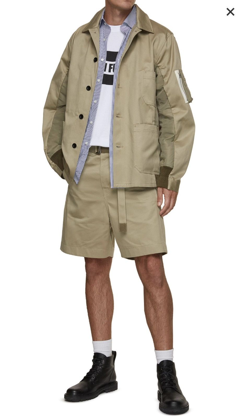 Sacai SACAI Cotton Twill & Nylon Shirt Jacket Blouson Size US S / EU 44-46 / 1 - 2 Thumbnail
