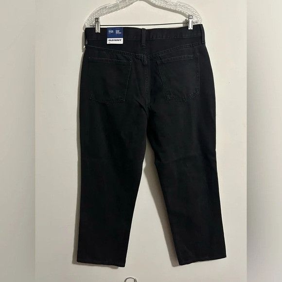 Old Navy NWT Old Navy Black Slouchy Straight Jeans Size 32" / US 10 / IT 46 - 2 Thumbnail