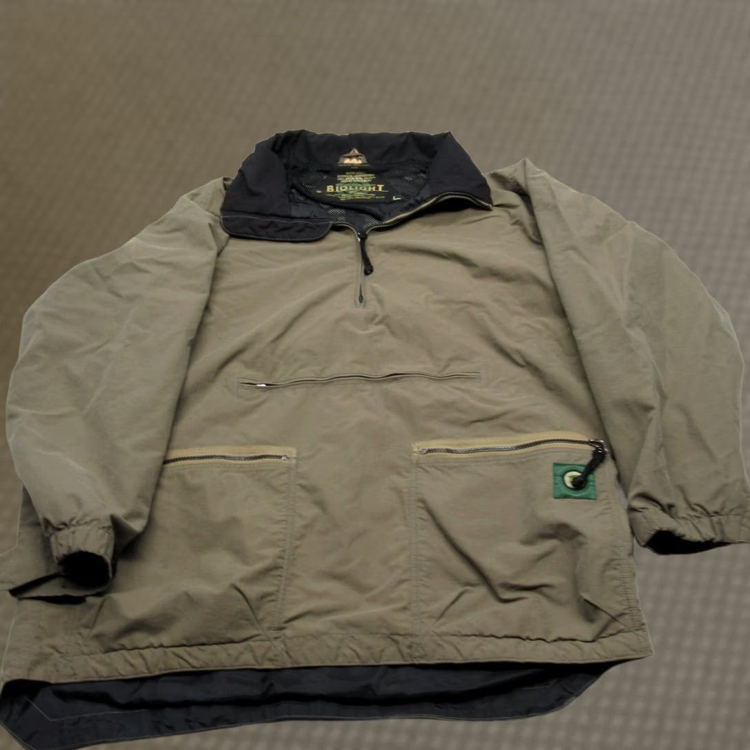 Burton Burton Jacket Men L Anorak Green 1/2 Zip Waterproof Breathable Pockets Logo Zipper Winter Spring Fall Hiking Camping Walking Nylon Polyester Beige? Size US L / EU 52-54 / 3 - 1 Thumbnail