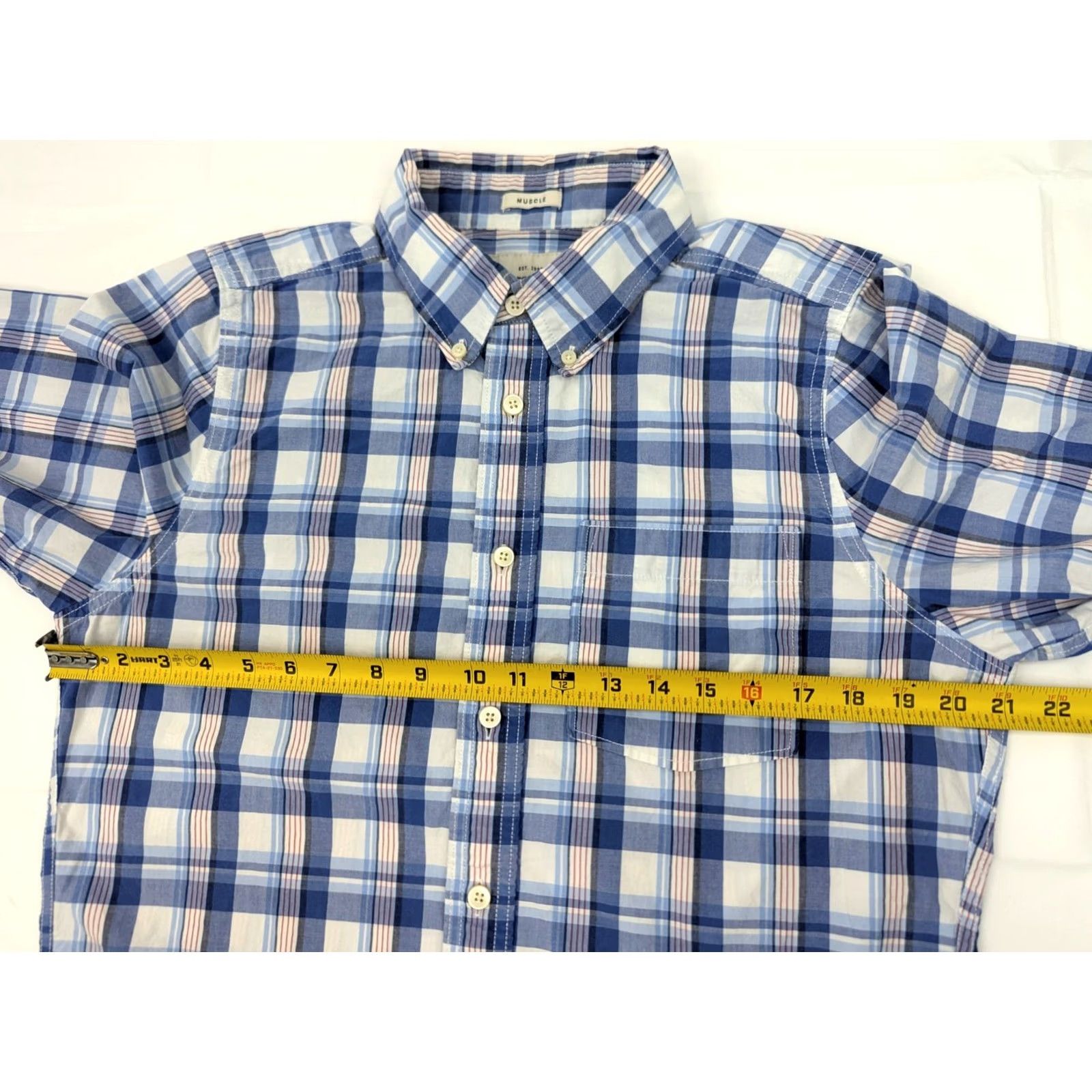 Abercrombie & Fitch Abercrombie & Fitch Shirt Men L Blue Red Plaid Muscle Y2K Long Sleeve Button-Up Vintage Size US L / EU 52-54 / 3 - 6 Thumbnail