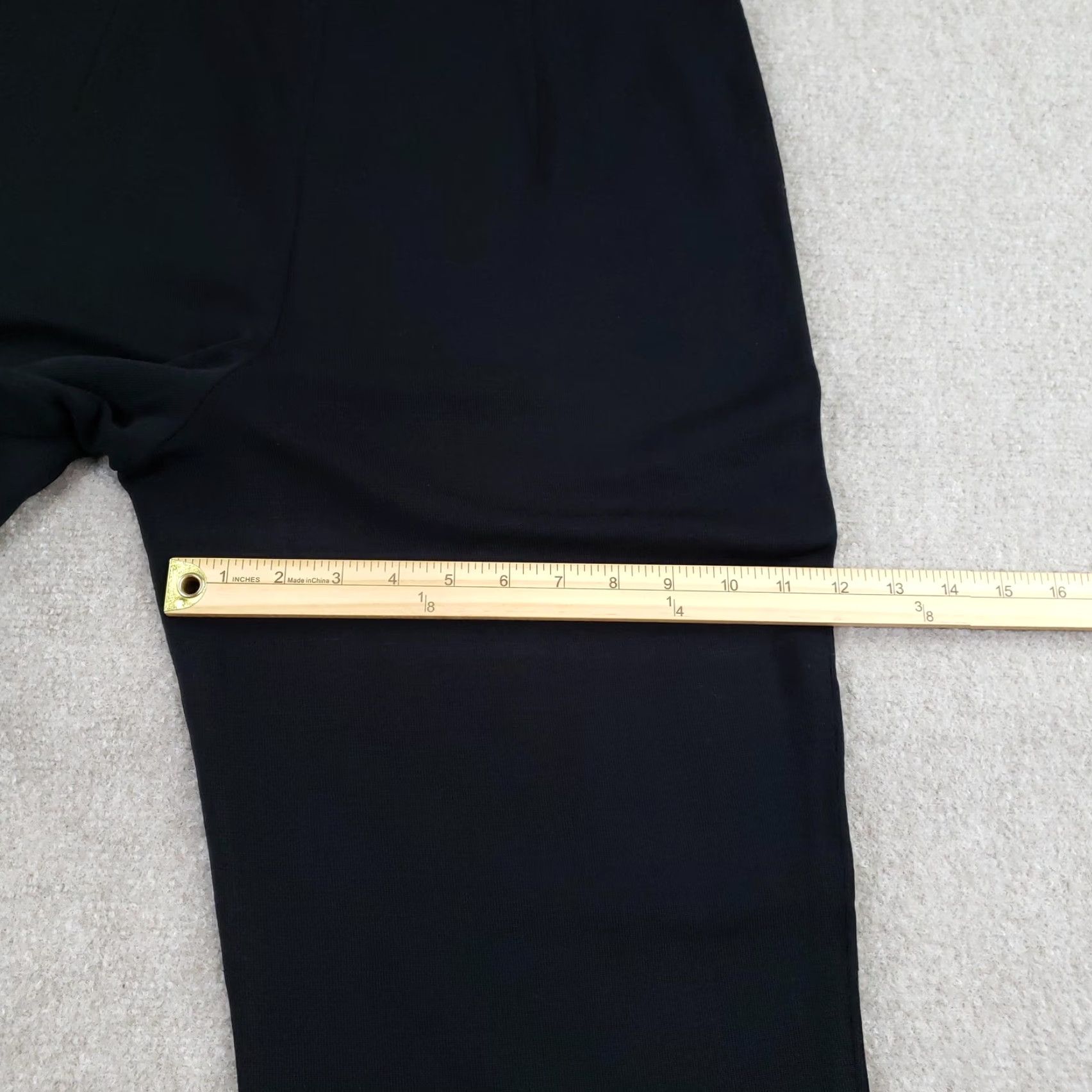 Vintage Misook Pants Womens OX Black Knit Pull On Straight Leg Dress Trousers Stretch Size 40" / US 18 - 6 Thumbnail