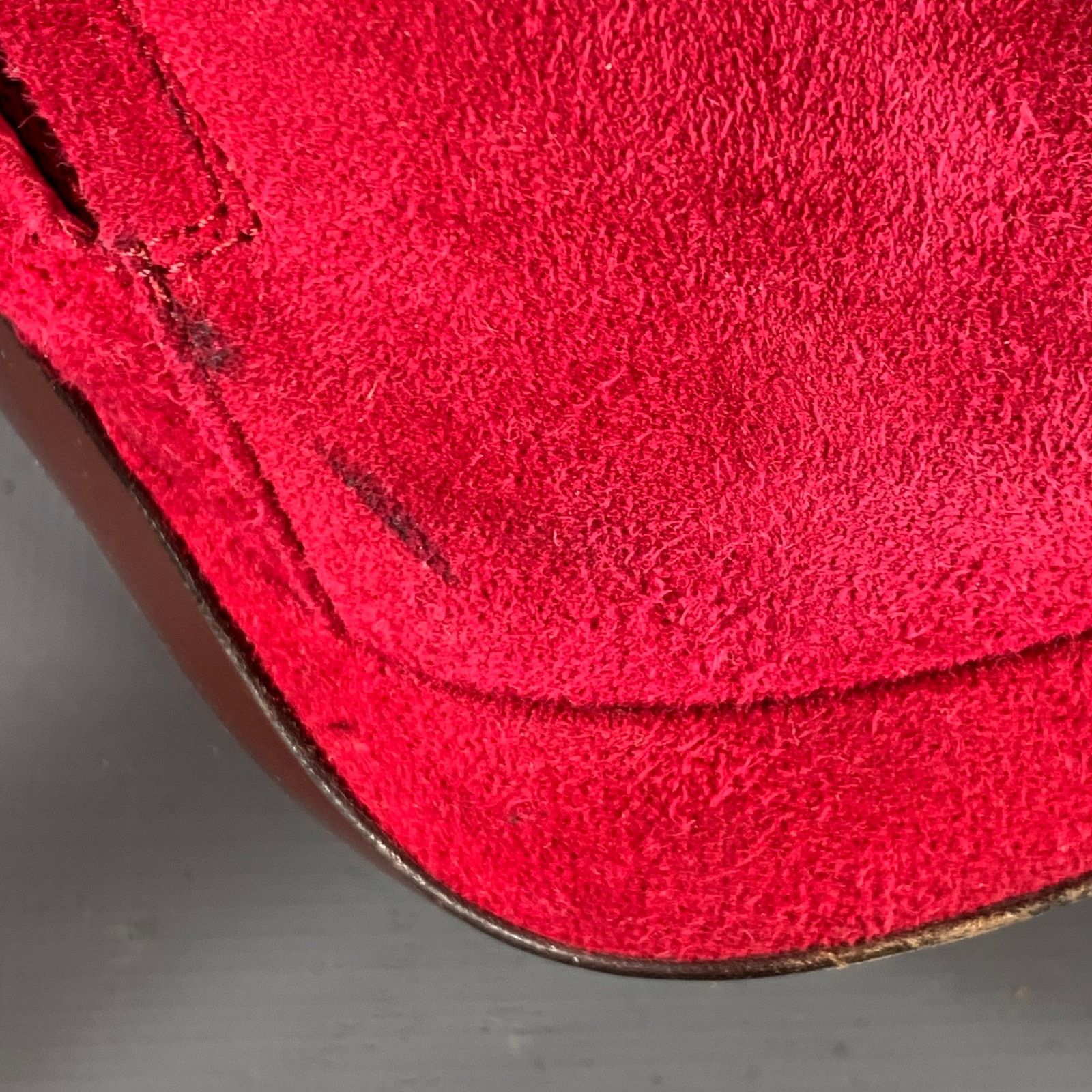 Alexander McQueen ALEXANDER MCQUEEN Size 8 Red Suede Platform Ankle Boots Size US 8 / IT 38 - 13 Thumbnail