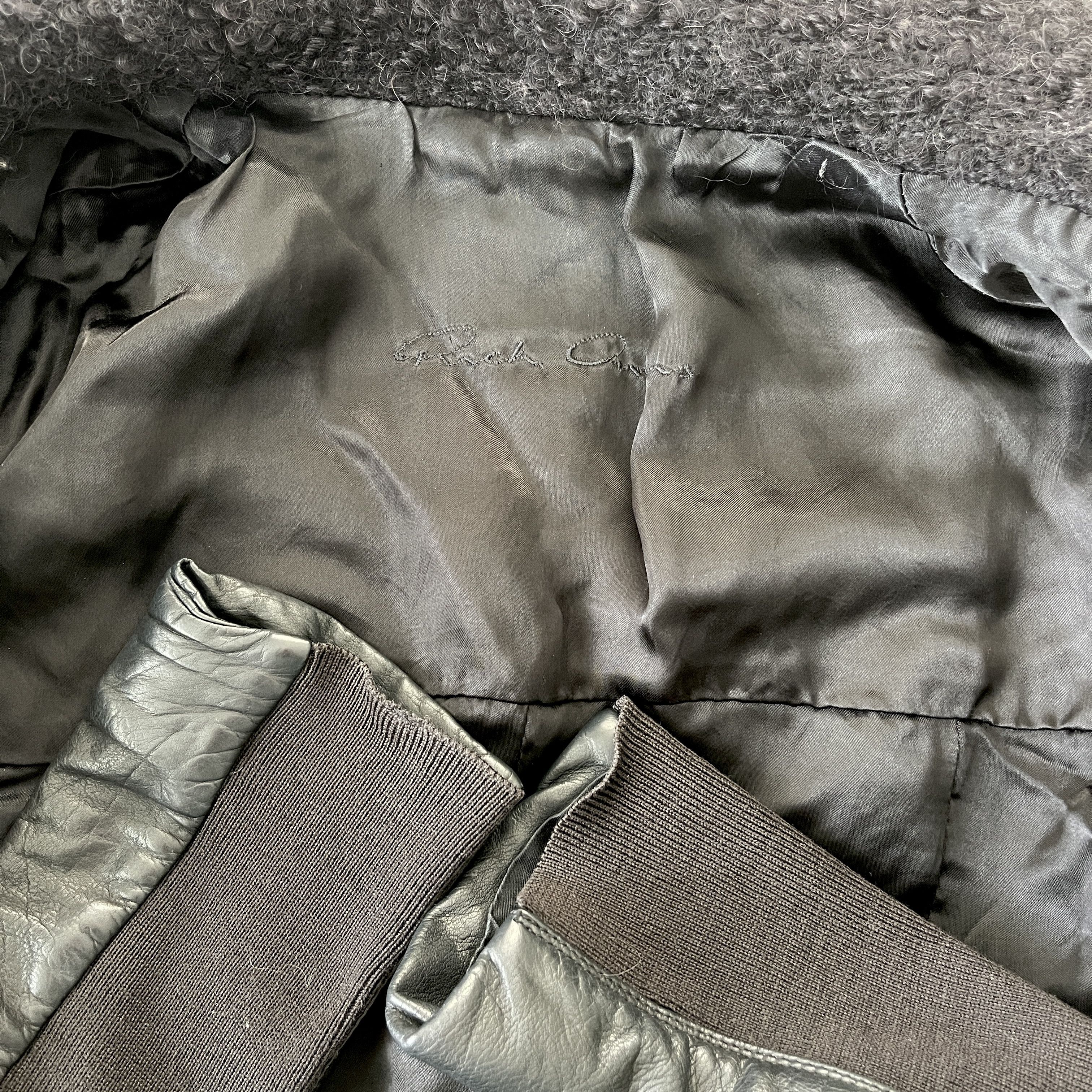 Rick Owens RICK OWENS Black Wool and Leather Coat size 40 Size S / US 4 / IT 40 - 7 Thumbnail