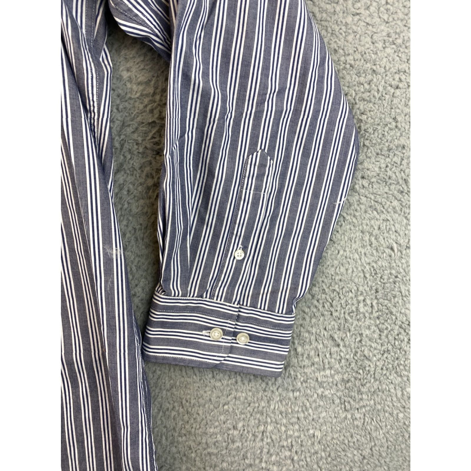 Nautica NAUTICA Men's Long Sleeve Striped Button-Up Shirt 2XL Blue Regular Fit 100% Cotton Model 75-37 Size US XXL / EU 58 / 5 - 3 Thumbnail