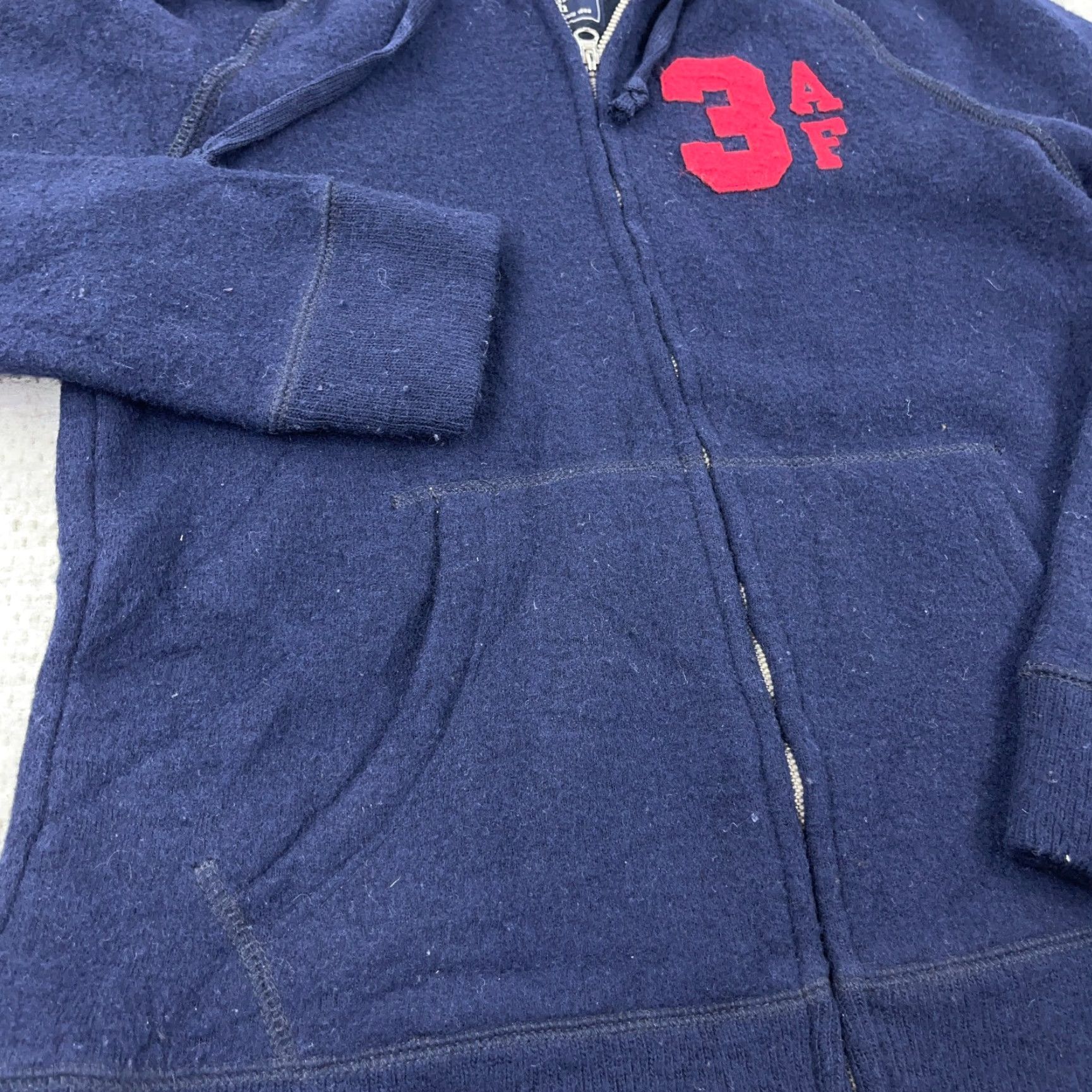 Abercrombie & Fitch VINTAGE Abercrombie & Fitch Hoodie Men Small Blue Solid Tweed Full Zip Heavyweight Sports Size US S / EU 44-46 / 1 - 6 Thumbnail
