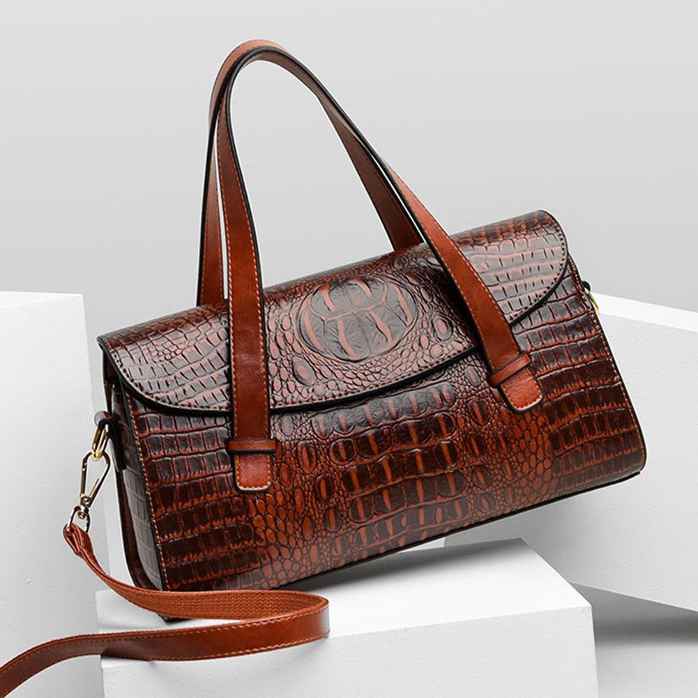 Leather Luxury Crocodile Leather Handbags Designer Vintage Street Size ONE SIZE - 7 Thumbnail