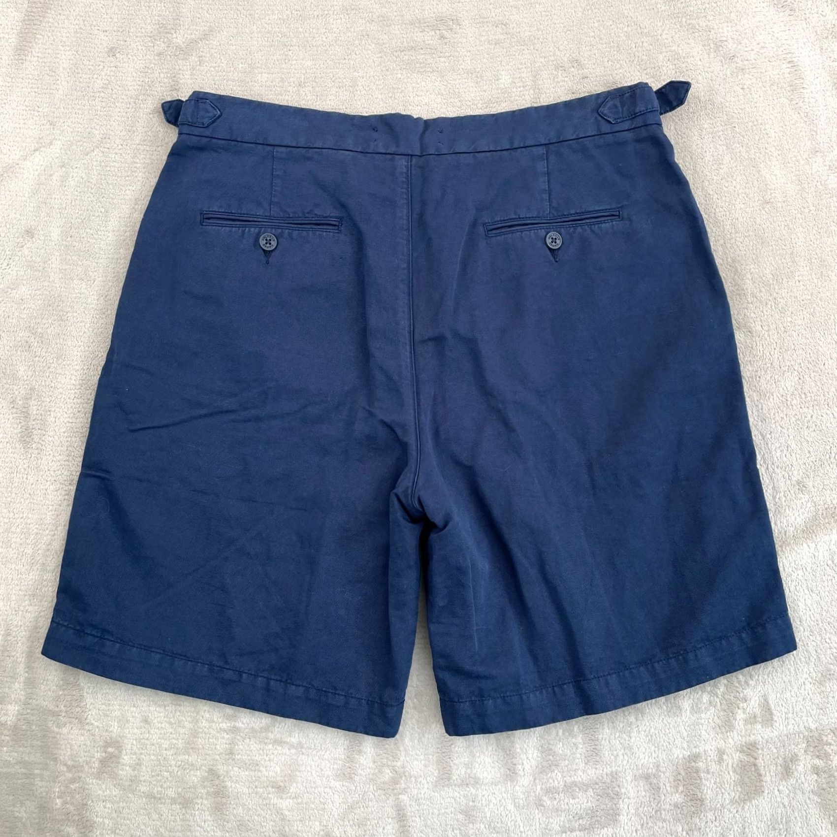 Orlebar Brown Orlebar Brown Bancroft Side Tab Shorts Men 34 Blue Linen Blend Pleated Casual Preppy Pockets 9in Inseam Mach Washable Slask Pocket Spring Summer Size US 34 / EU 50 - 3 Thumbnail