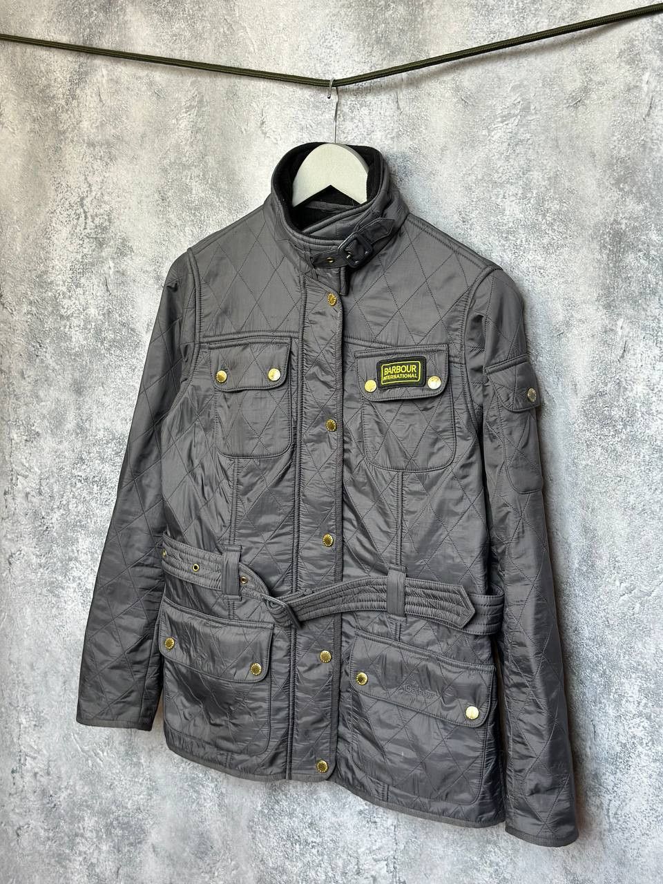 Barbour International Quilted Jacket with Belt Biker